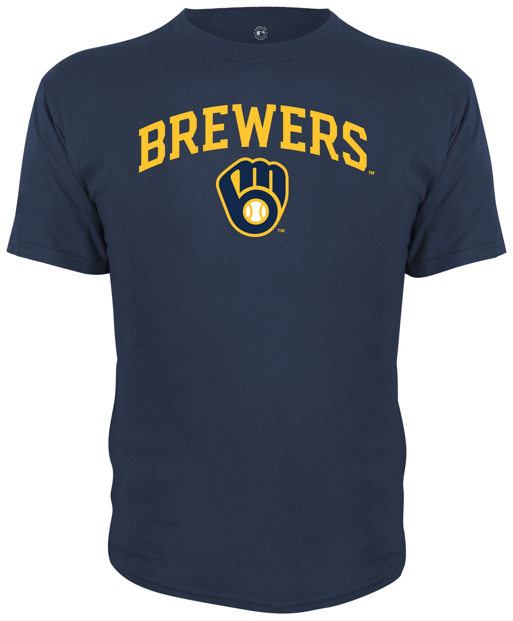 Dynasty Apparel Boys' Milwaukee Brewers Navy Wordmark T-Shirt