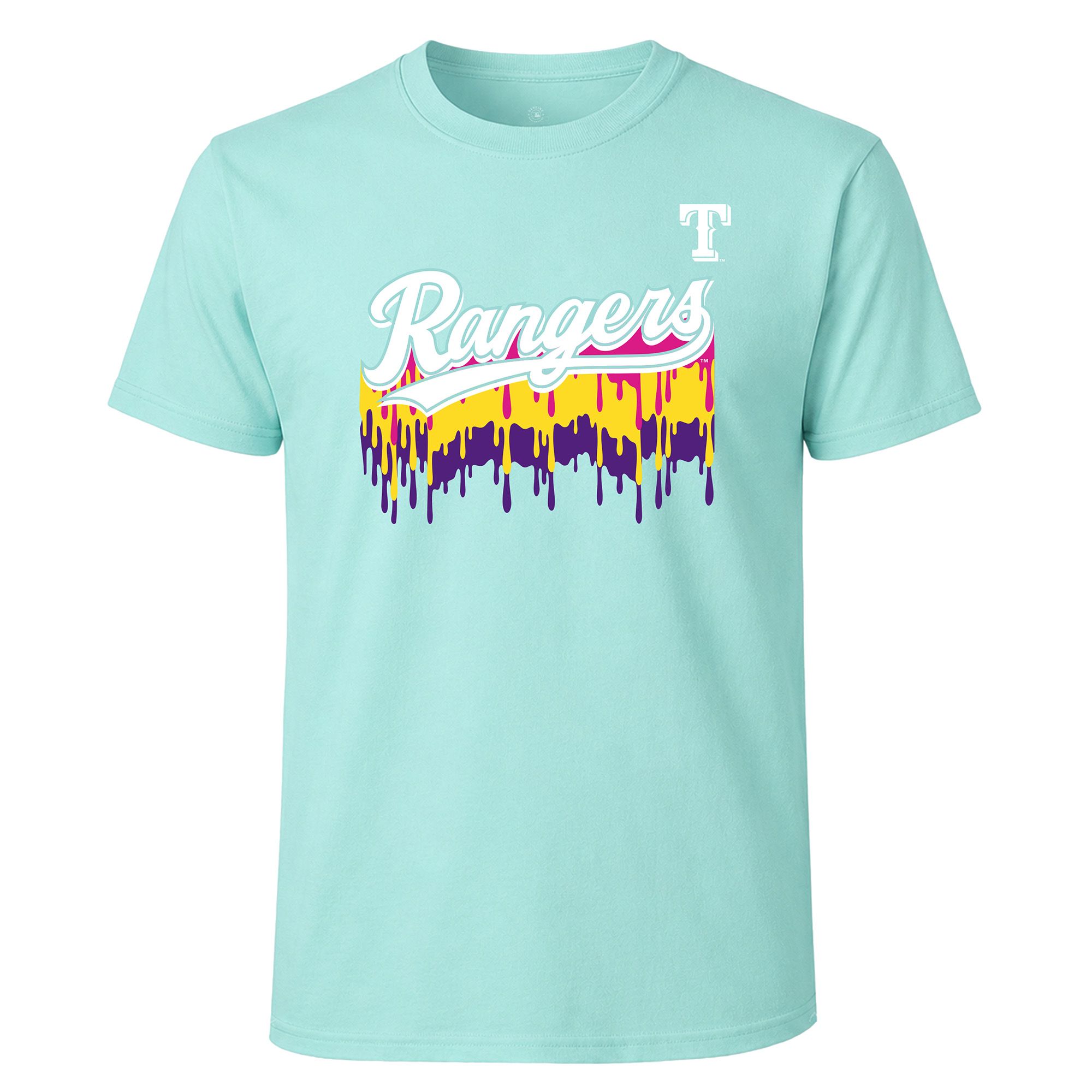 Dynasty Apparel Girls' Texas Rangers Wordmark Drip T-Shirt