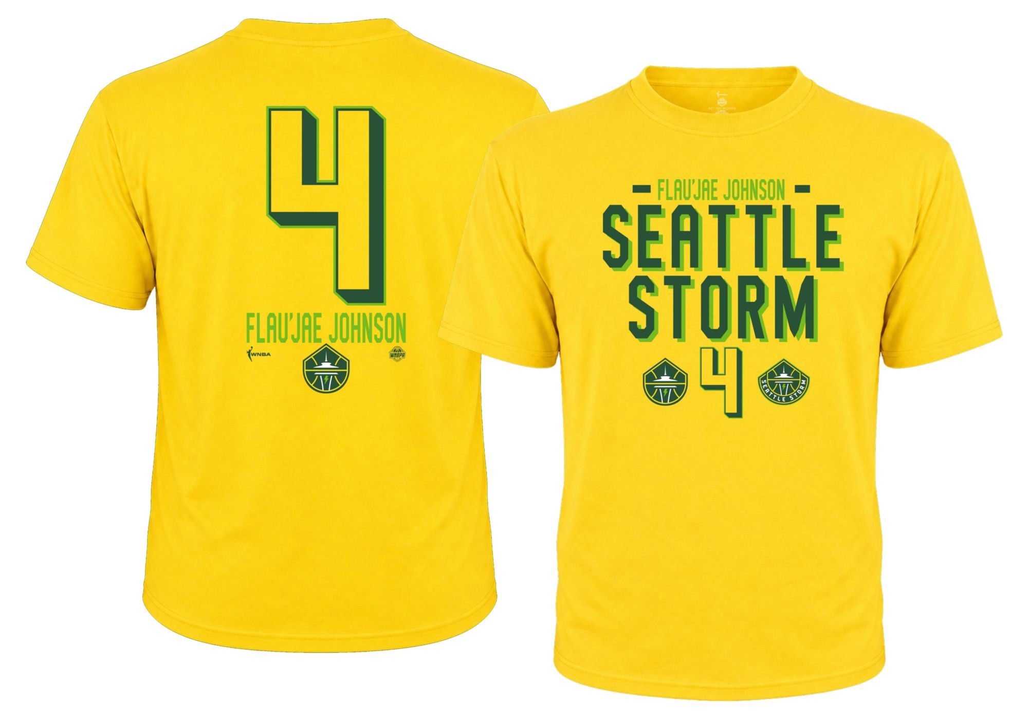 Dynasty Apparel Youth Seattle Storm Flau'jae Johnson Yellow Explorer T-Shirt