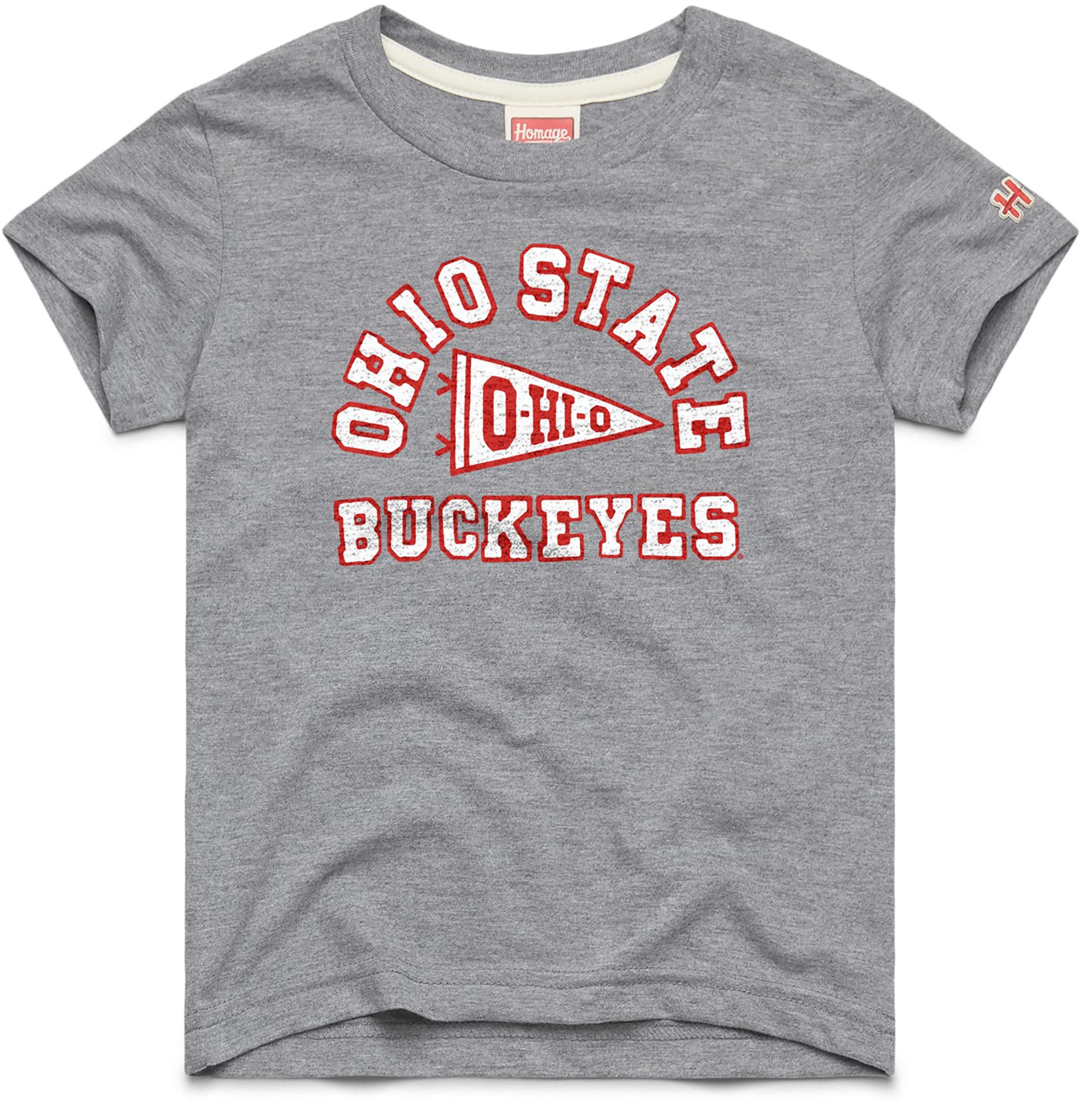 HOMAGE Youth Ohio State Buckeyes Grey Pennant T-Shirt