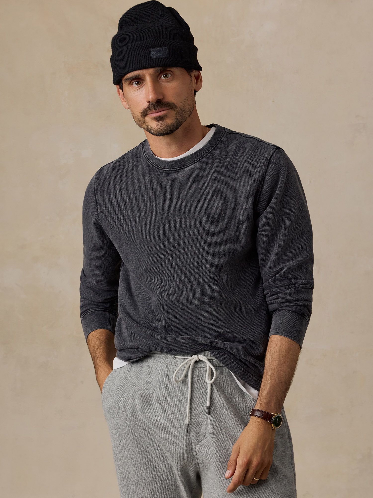 Faherty Men's Recycled Terry Long Sleeve T-Shirt