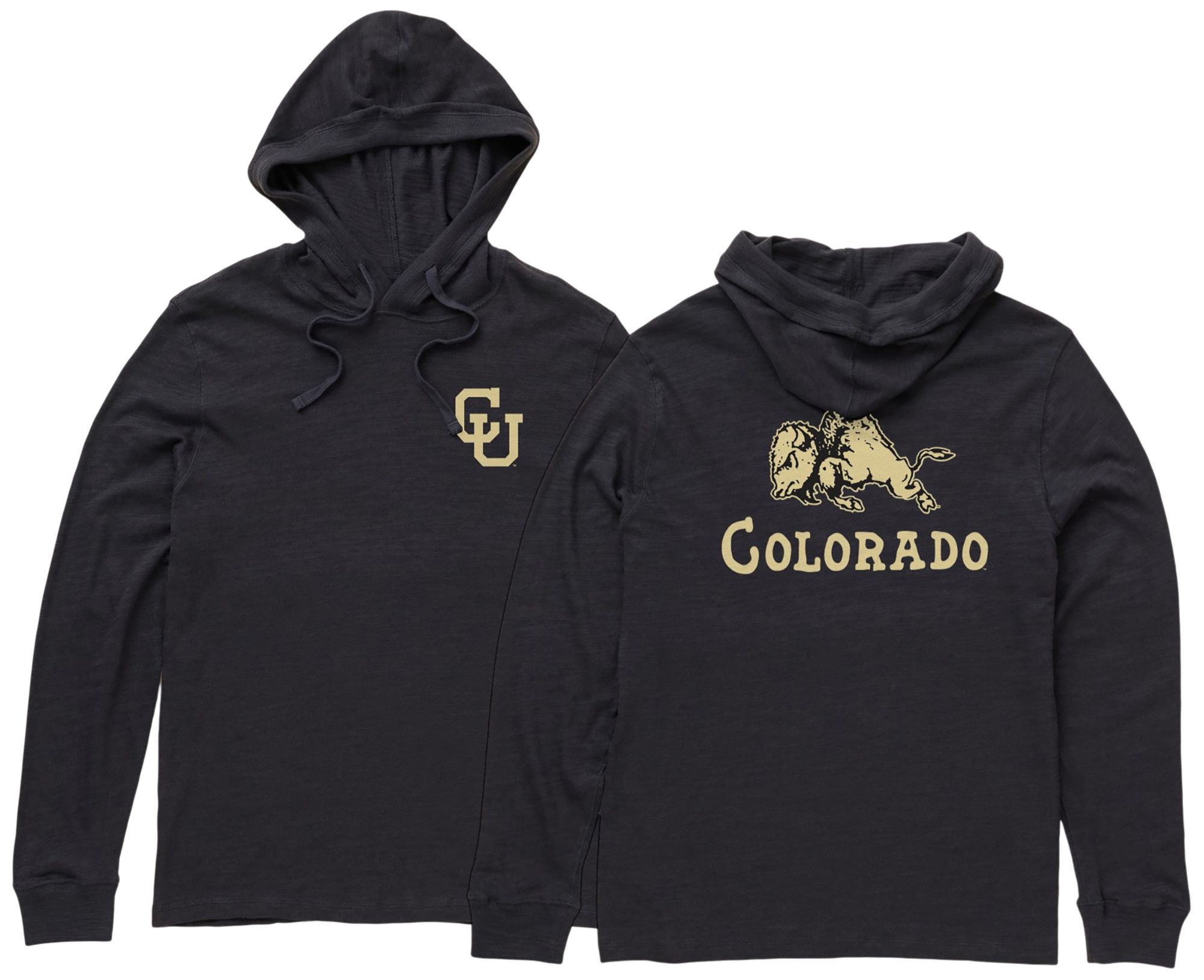 Faherty Men's Colorado Buffaloes Ridge Black Sunwashed Slub Hoodie