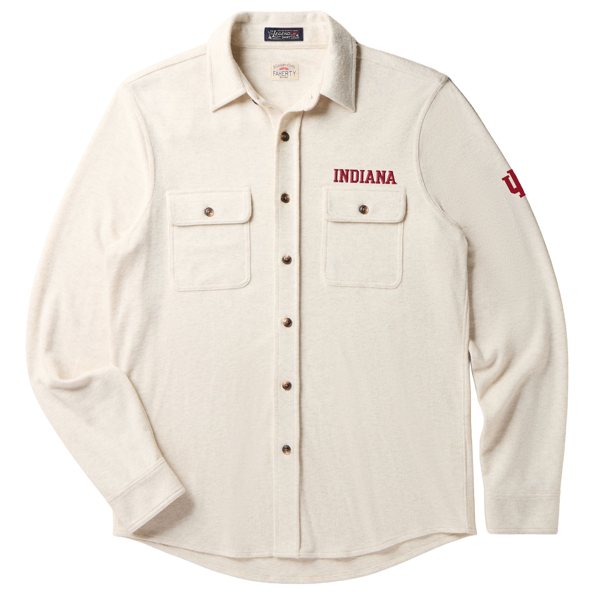 Faherty Men's Indiana Hoosiers Off White Jacket