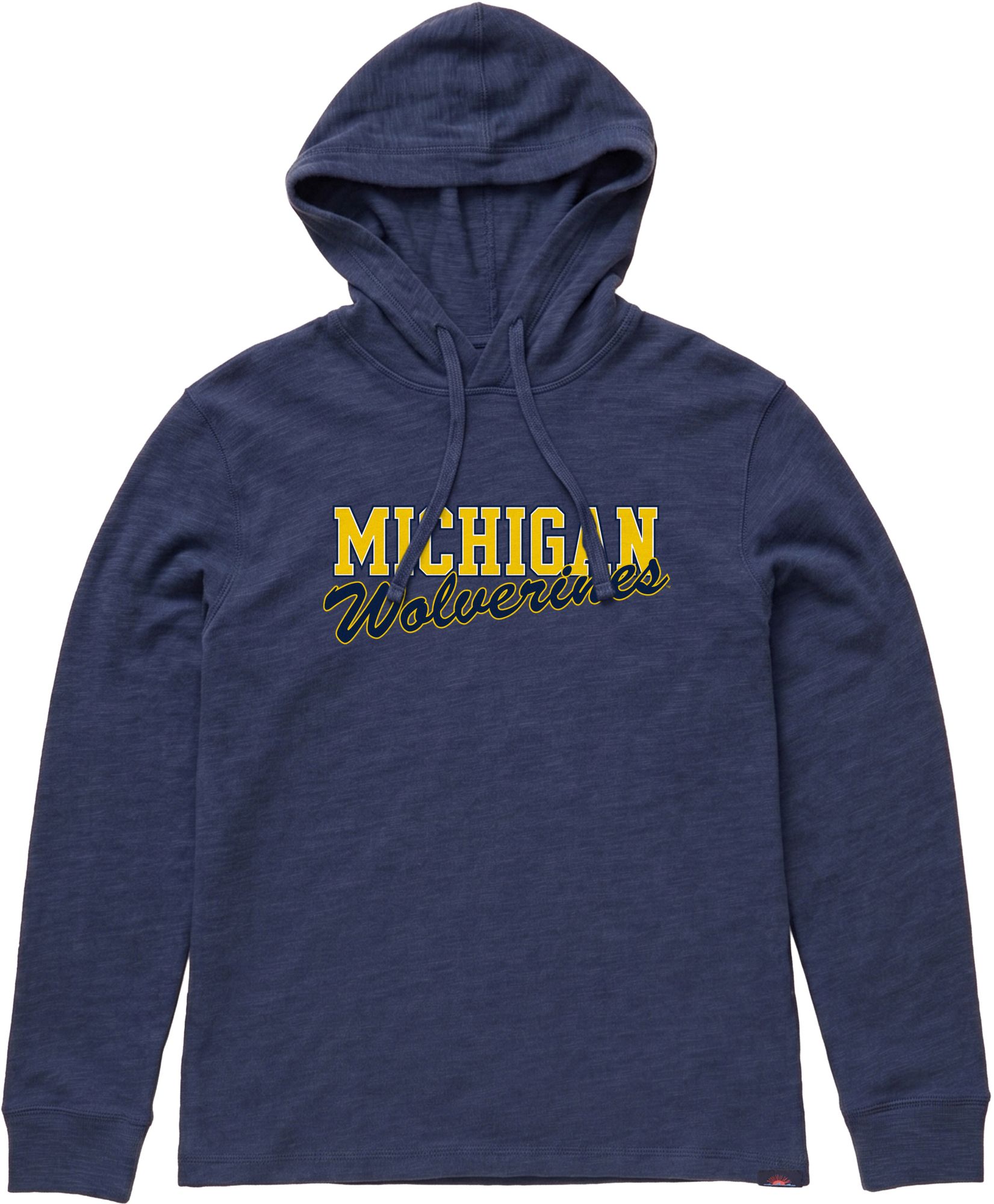 Faherty Men's Michigan Wolverines Blue Nights Sunwashed Slub Hoodie