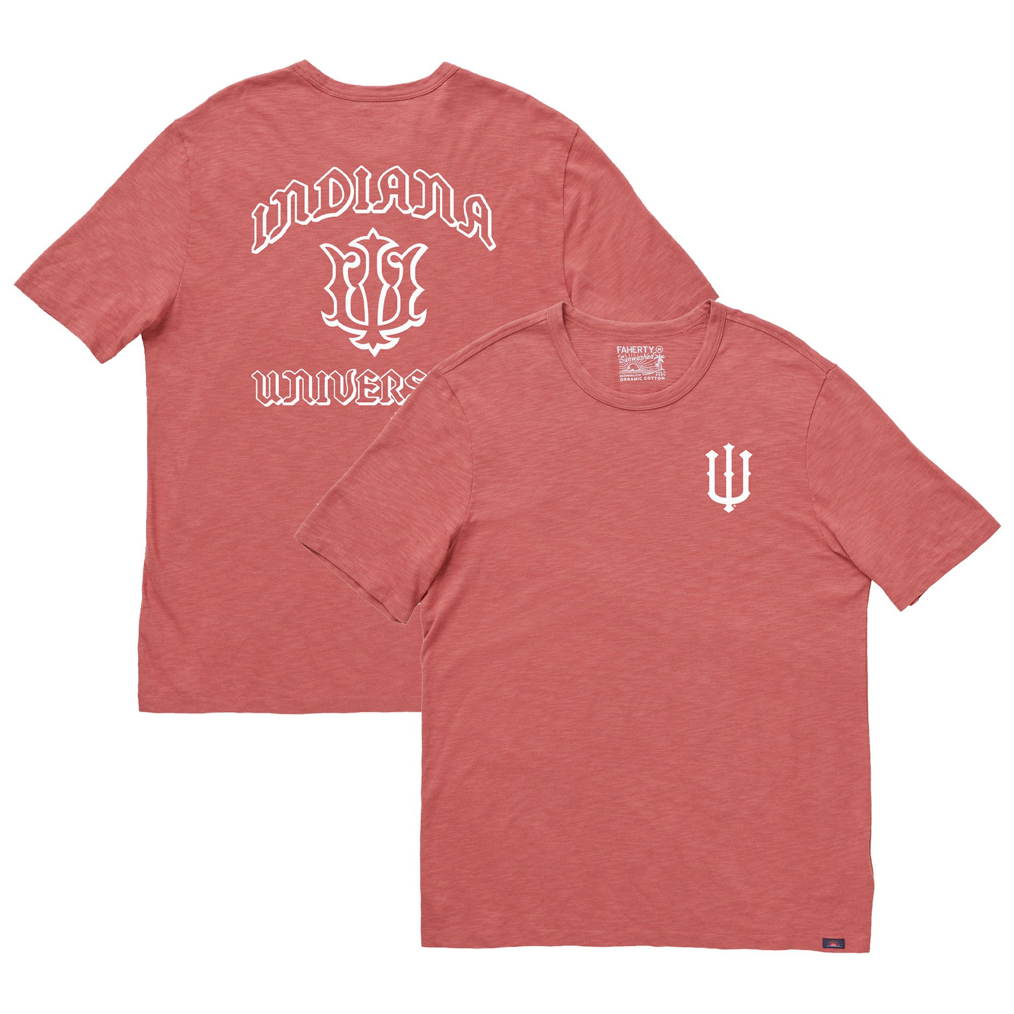 Faherty Men's Indiana Hoosiers Cherry Wood Sunwashed T-Shirt