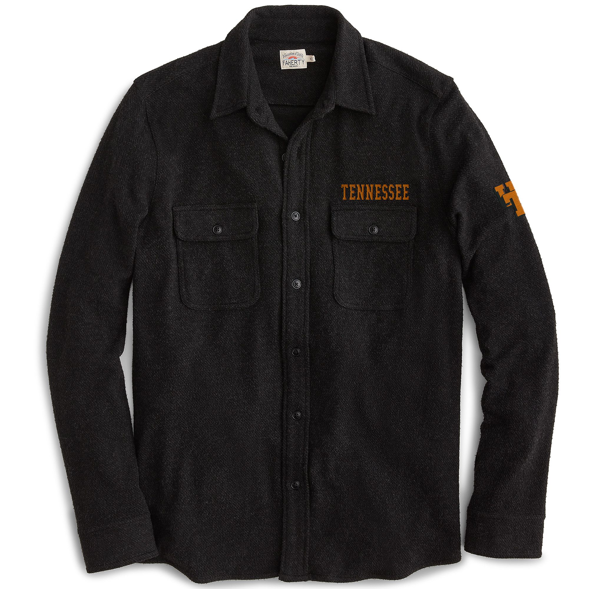 Faherty Men's Tennessee Volunteers Heathered Black Twill Jacket