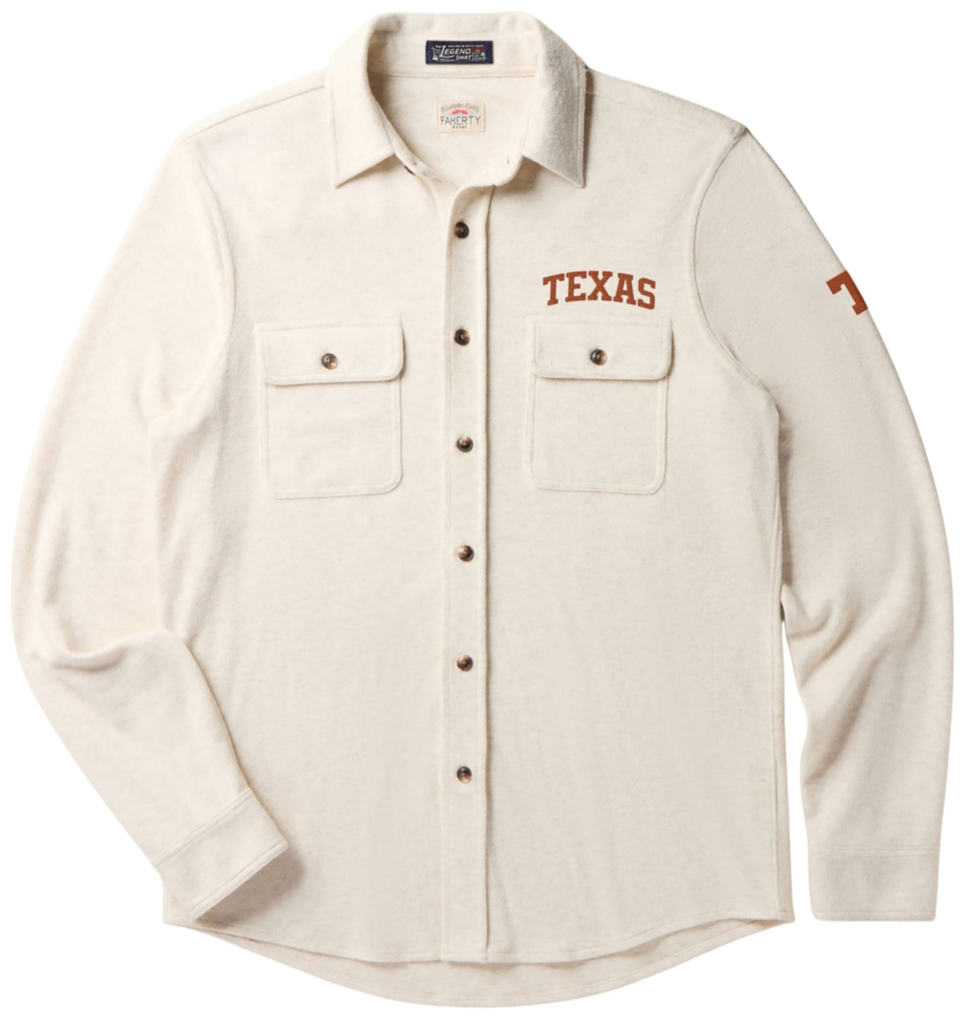 Faherty Men's Texas Longhorns Off White Jacket