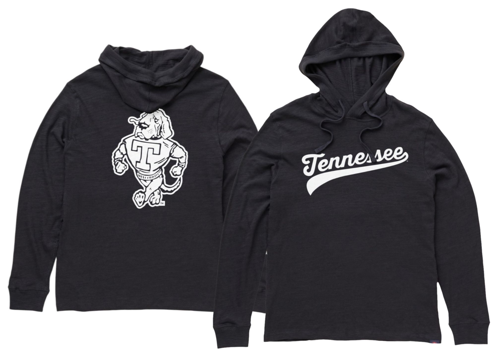 Faherty Men's Tennessee Volunteers Ridge Black Sunwashed Slub Hoodie