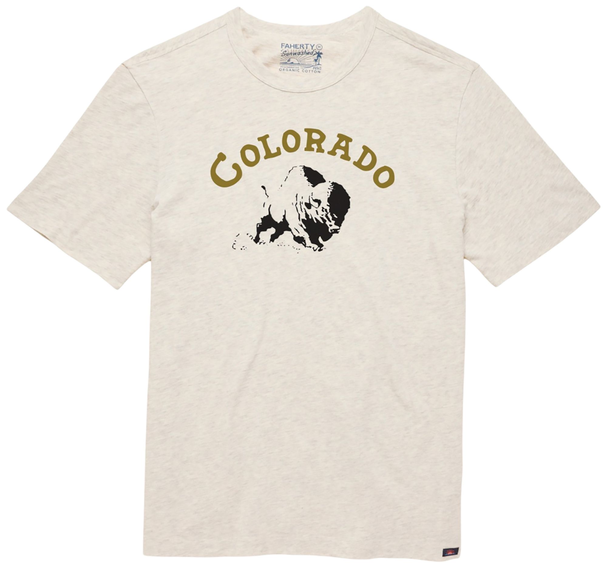 Faherty Men's Colorado Buffaloes Island Dune Heather Sunwashed T-Shirt