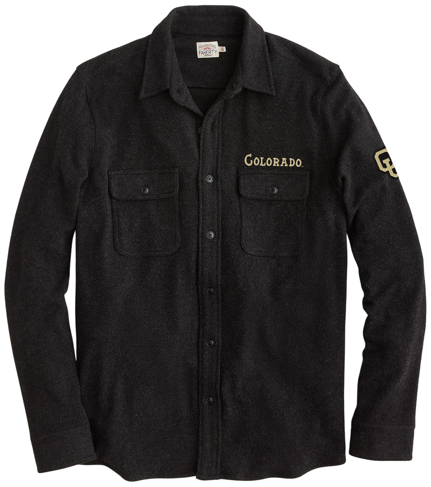 Faherty Men's Colorado Buffaloes Heathered Black Twill Jacket