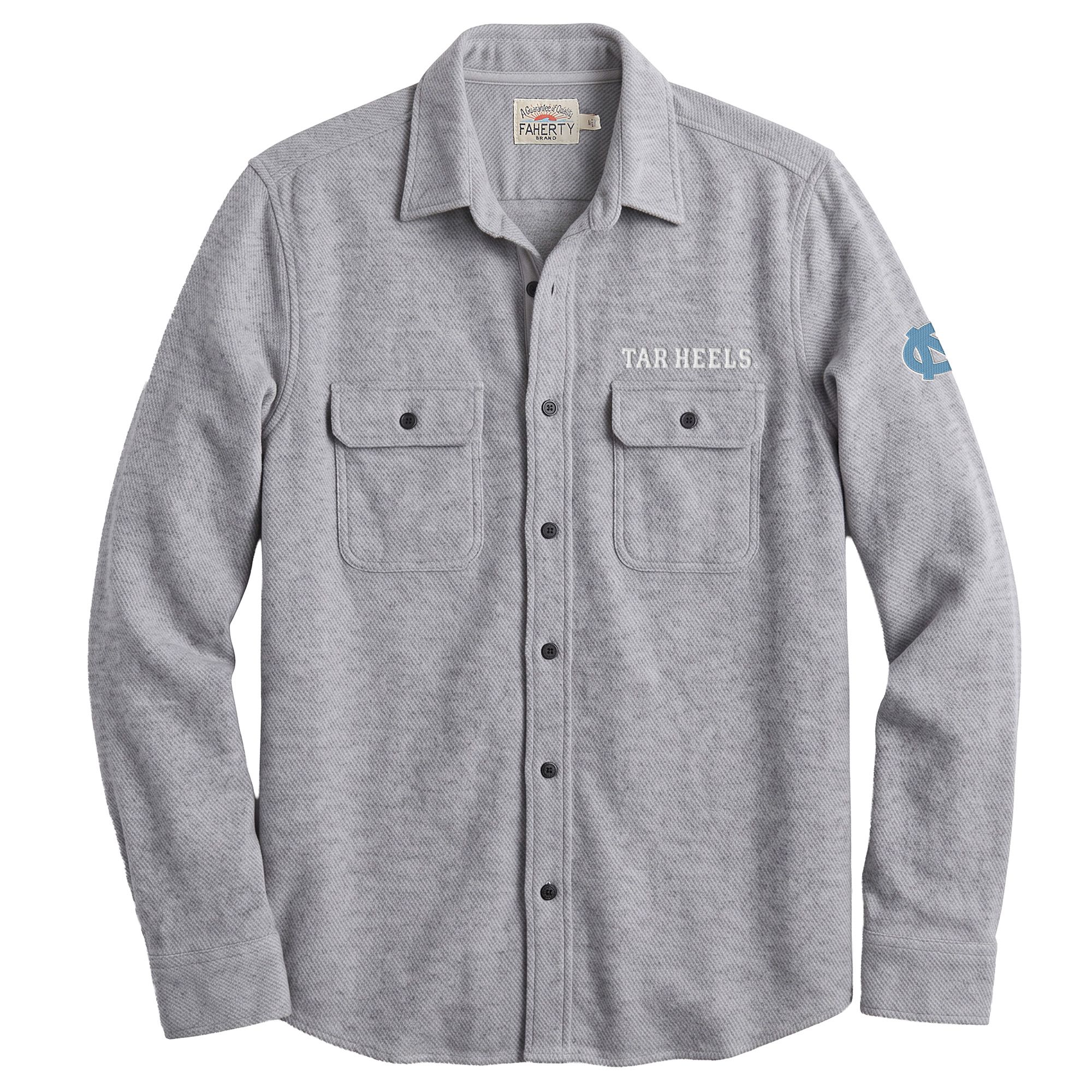 Faherty Men's North Carolina Tar Heels Fossil Grey Twill Jacket