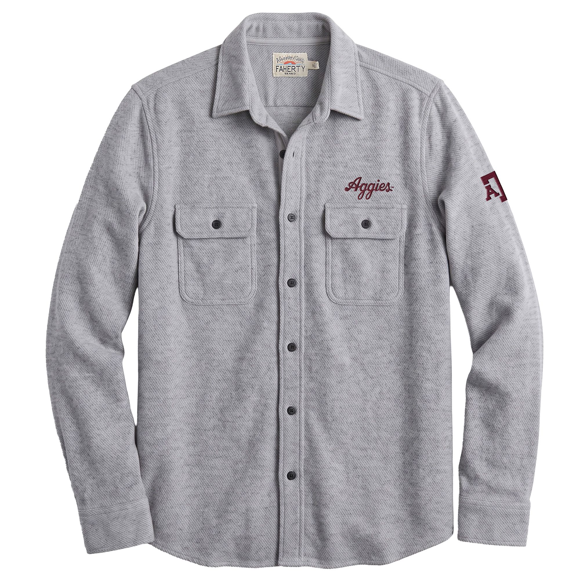 Faherty Men's Texas A&M Aggies Fossil Grey Twill Jacket