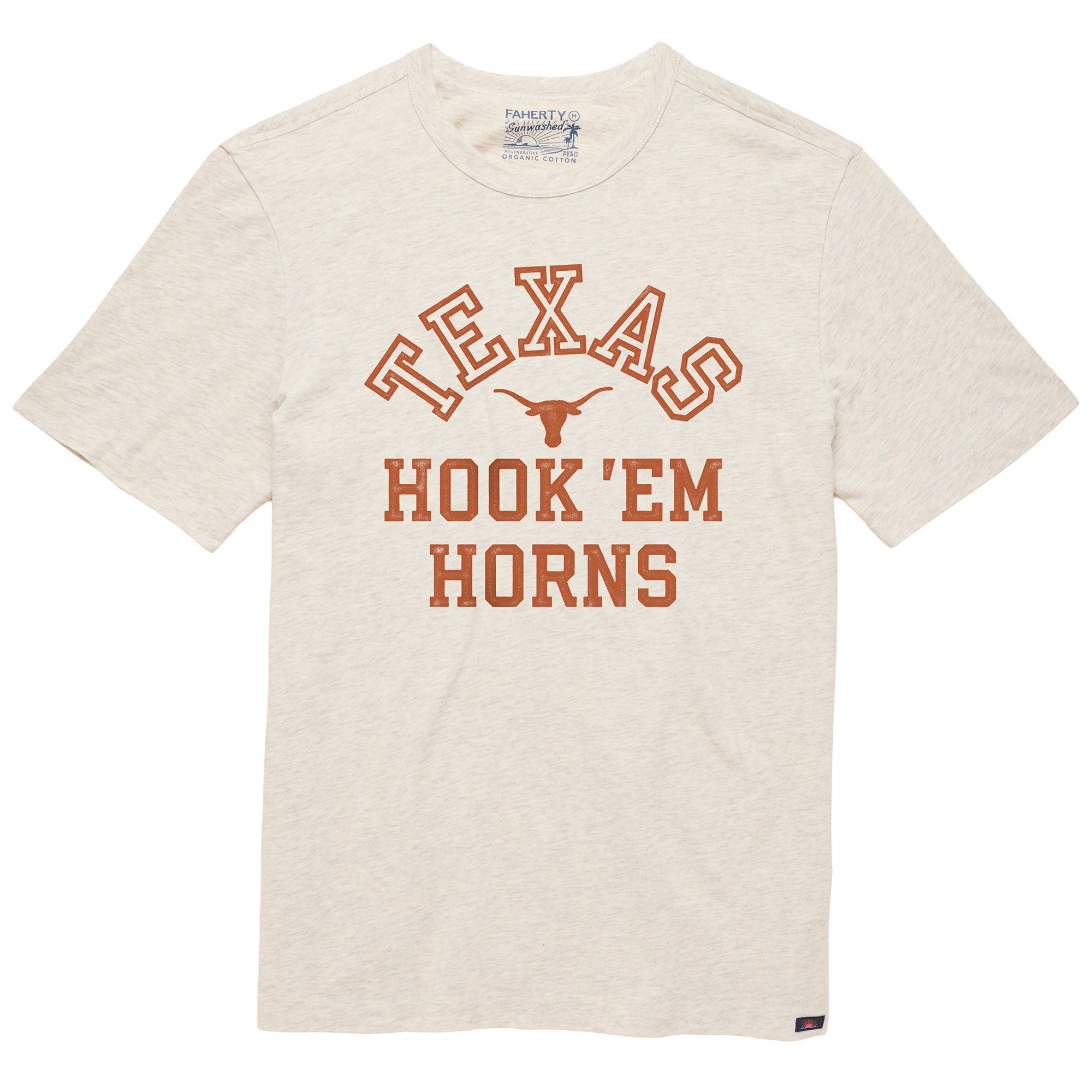 Faherty Men's Texas Longhorns Island Dune Heather Sunwashed T-Shirt