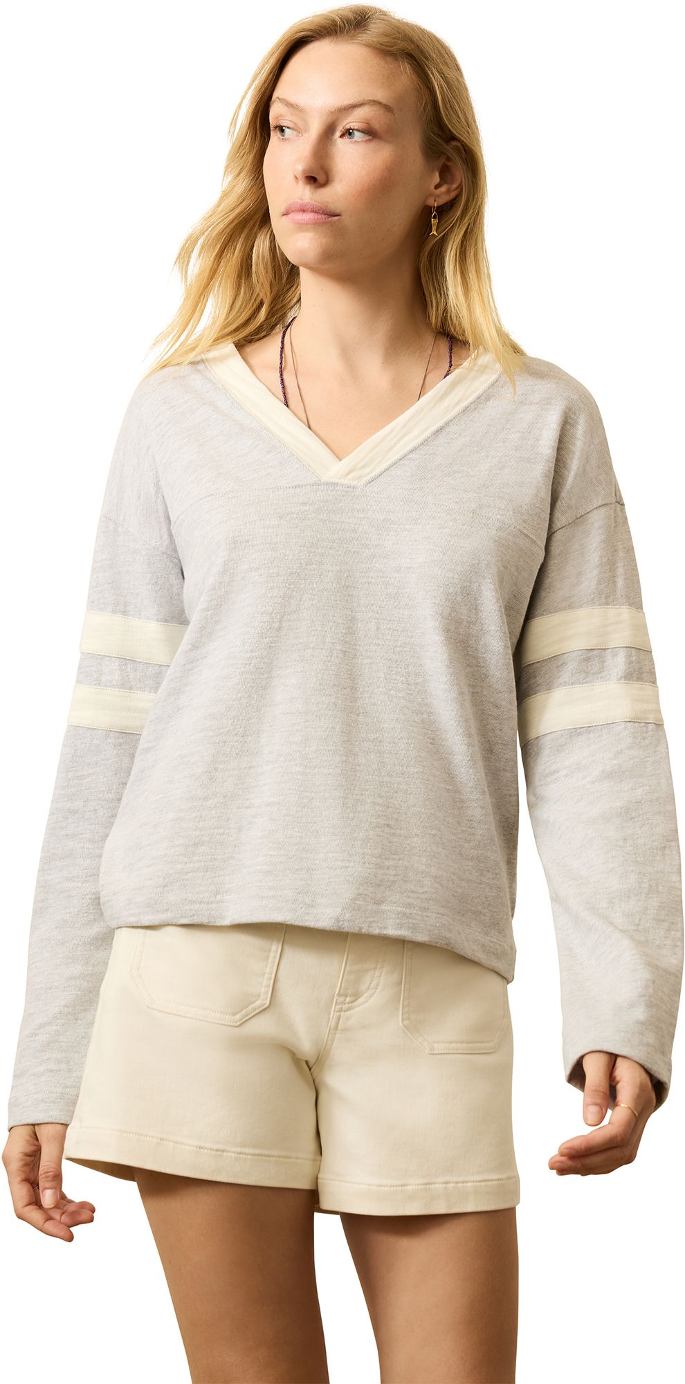 Faherty Women's Sunwashed Slub Varsity T-Shirt