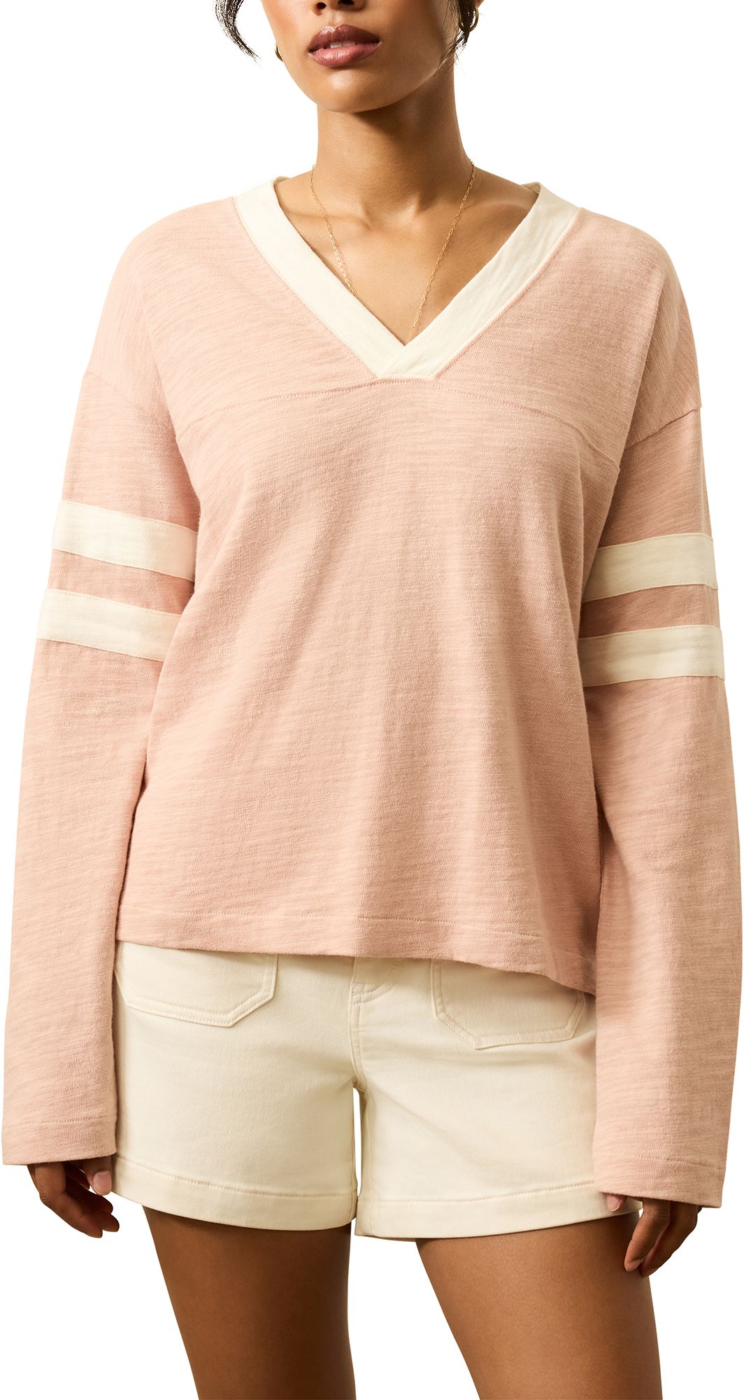 Faherty Women's Sunwashed Slub Varsity T-Shirt