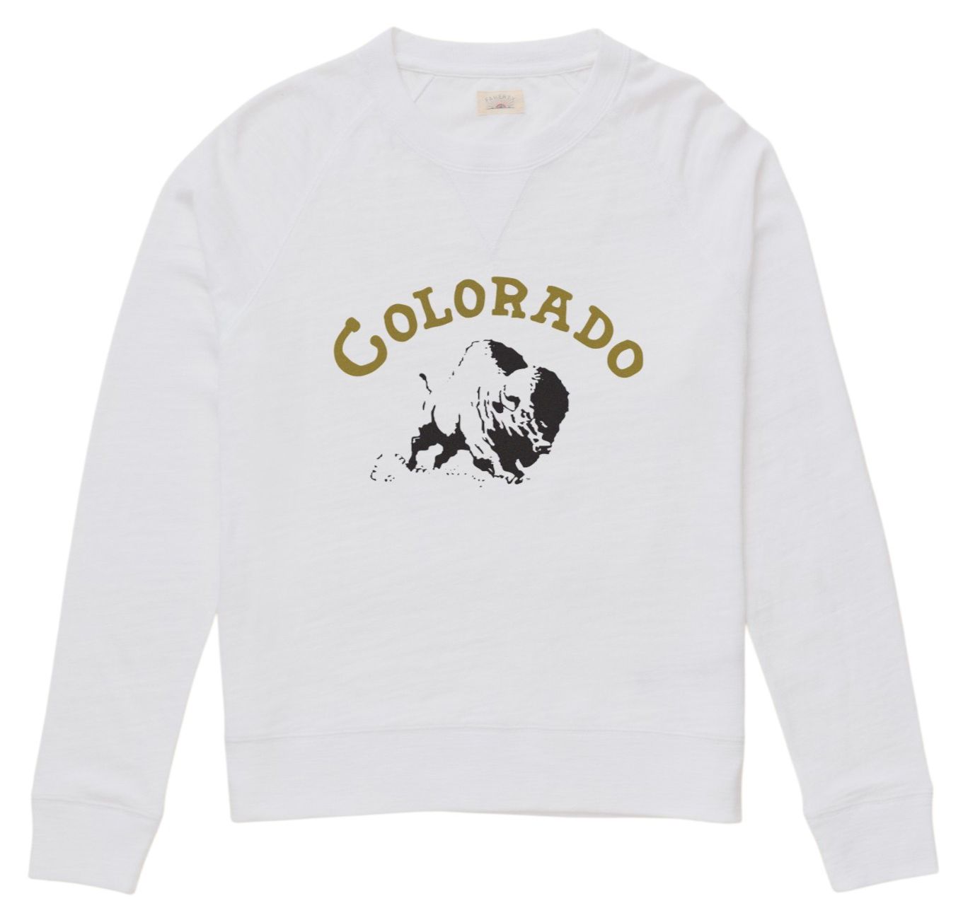 Faherty Women's Colorado Buffaloes White Sunwashed Crewneck Sweatshirt