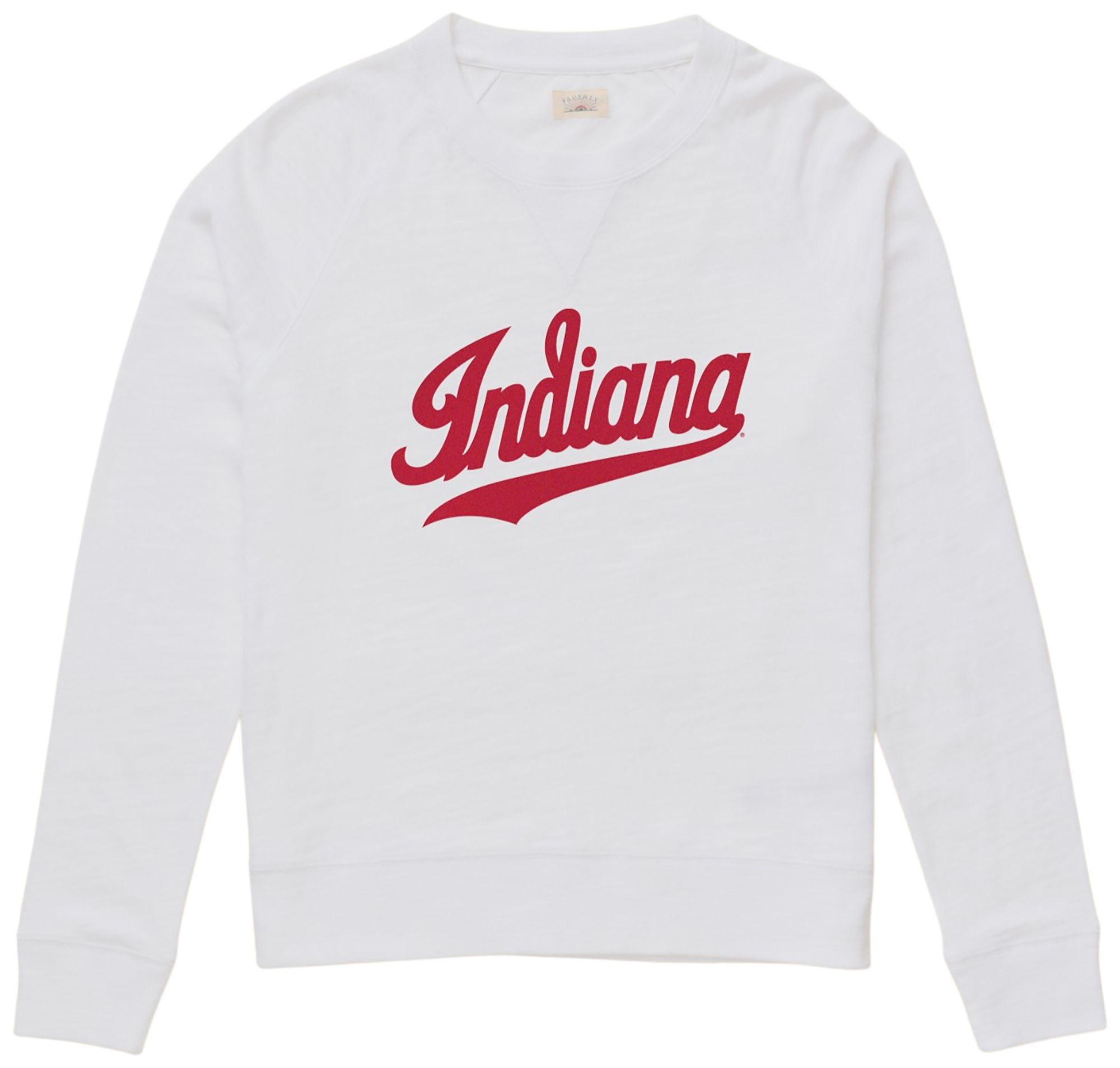 Faherty Women's Indiana Hoosiers White Sunwashed Crewneck Sweatshirt