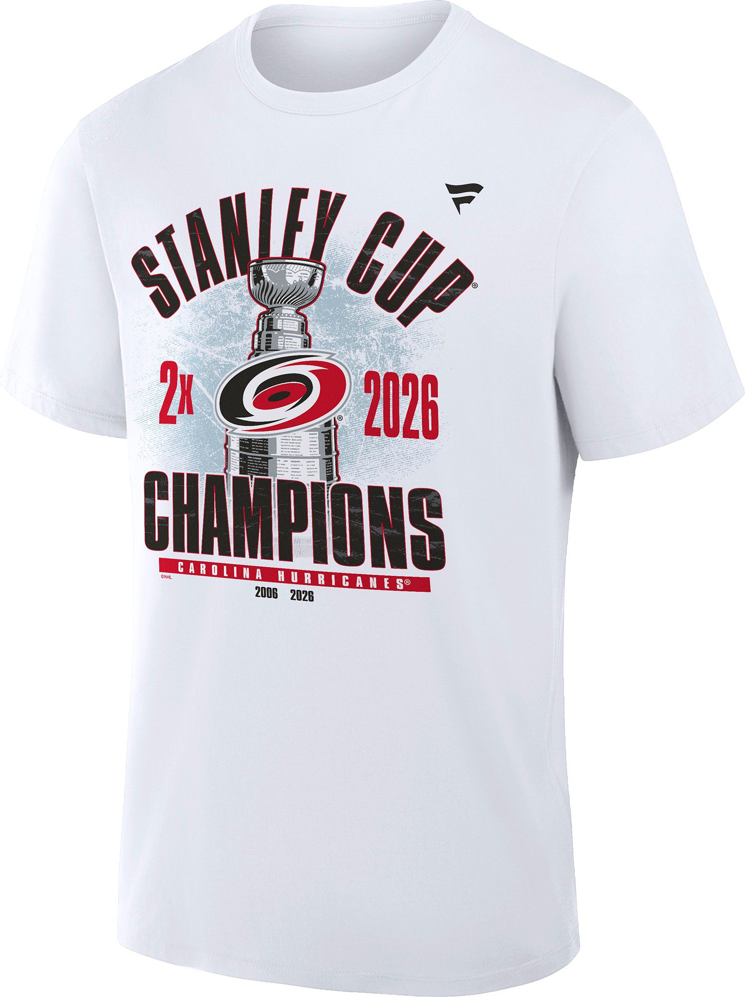 NHL Adult Carolina Hurricanes 2026 Stanley Cup Champions Multi-Champs T-Shirt