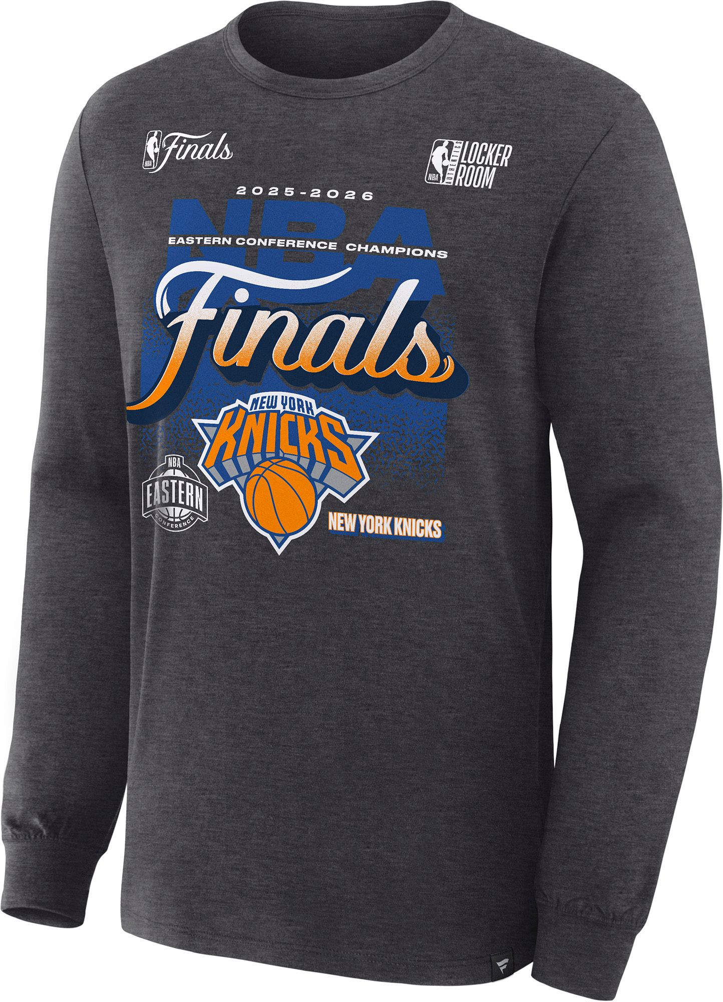 NBA Adult 2026 Eastern Conference Champions New York Knicks Locker Room Long Sleeve Shirt
