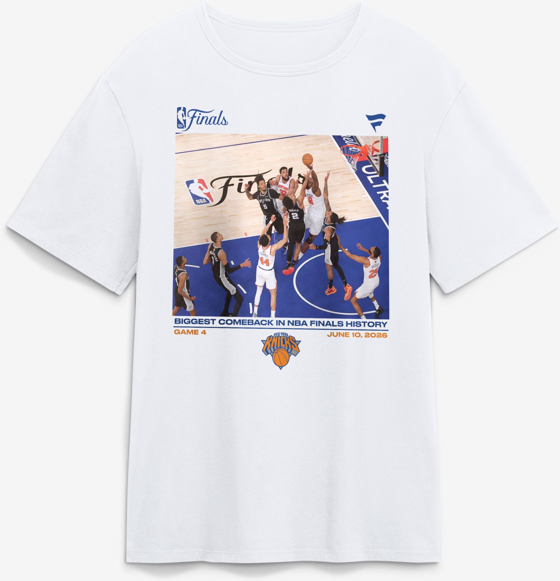NBA Adult 2026 NBA Finals New York Knicks "Biggest Comeback in NBA Finals History" T-Shirt