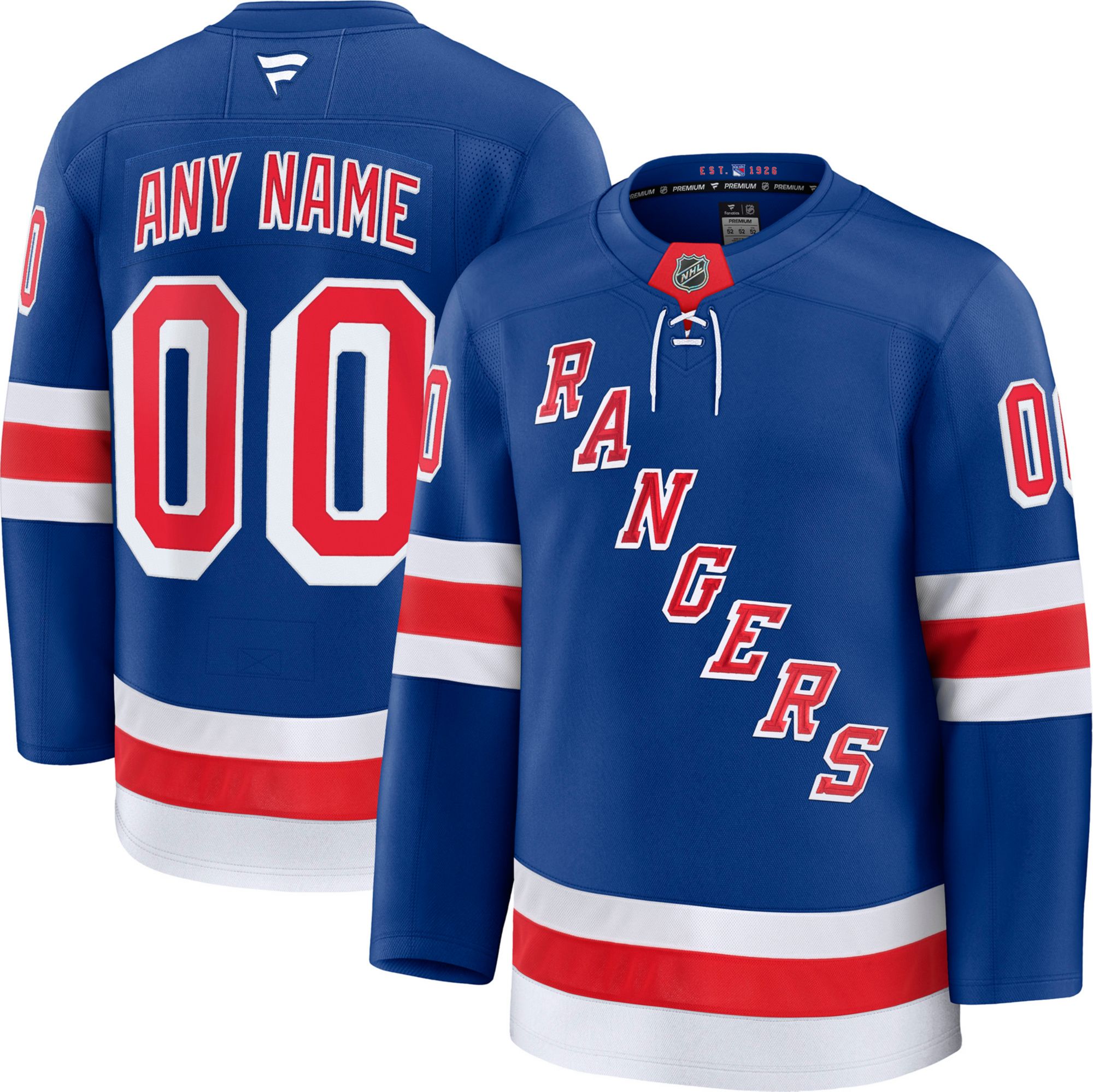 NHL Men's Custom New York Rangers Premium Authentic Home Jersey