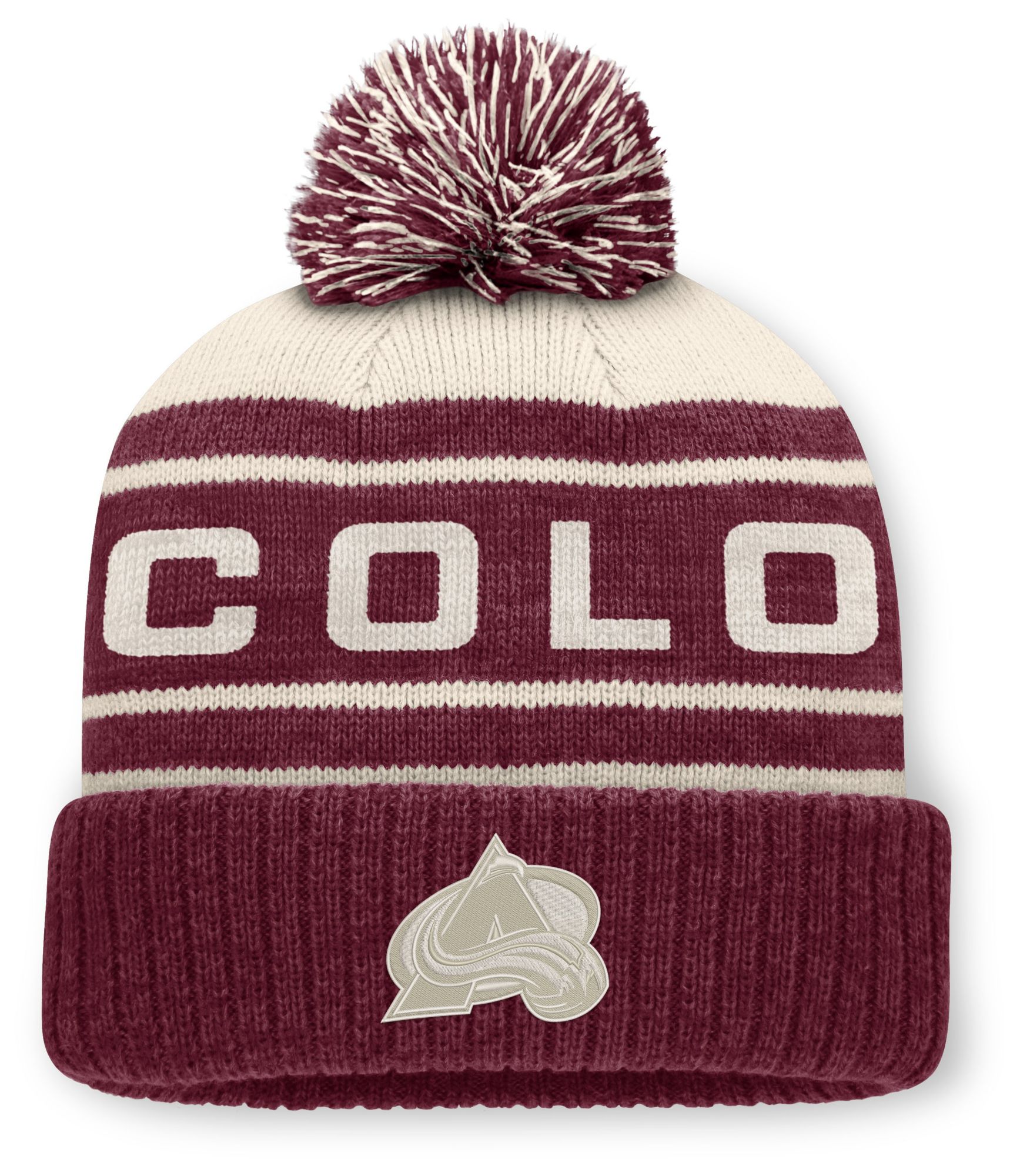 NHL Men's Colorado Avalanche Repose Pom Knit Beanie