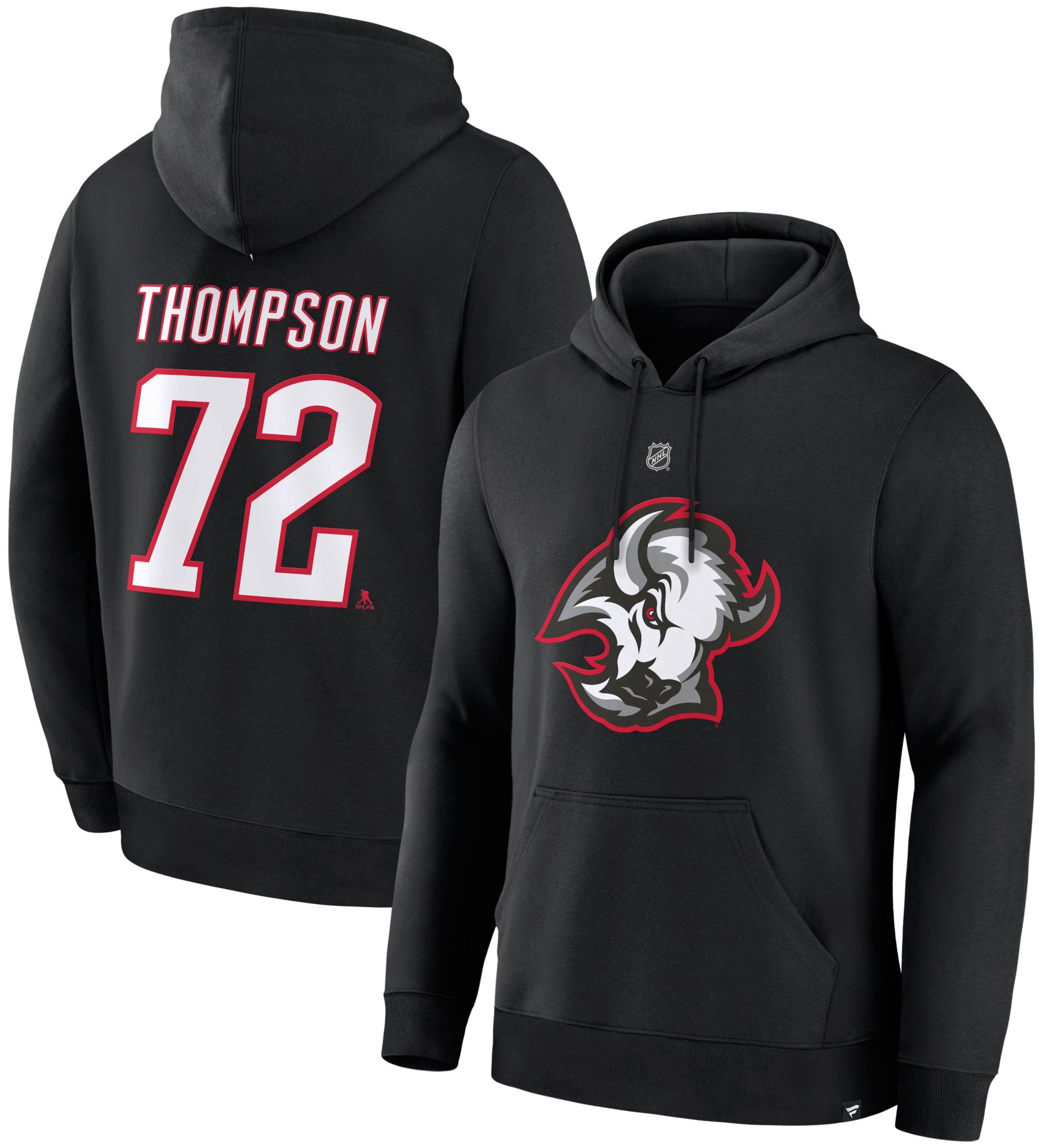 NHL Men's Buffalo Sabres Tage Thompson #72 Black Pullover Hoodie