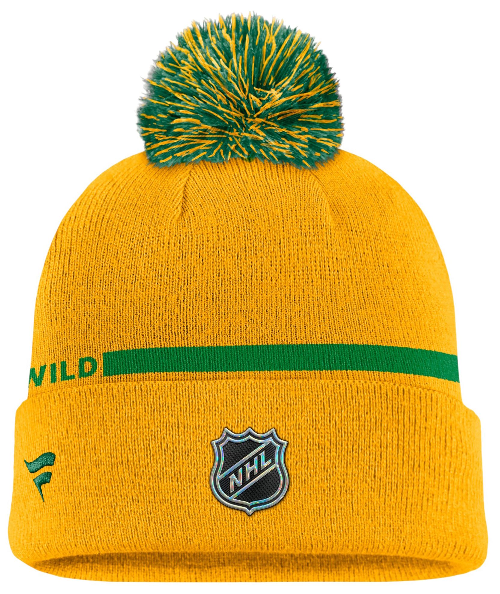 NHL Men's Minnesota Wild Alternate Logo Cuffed Knit Pom Beanie