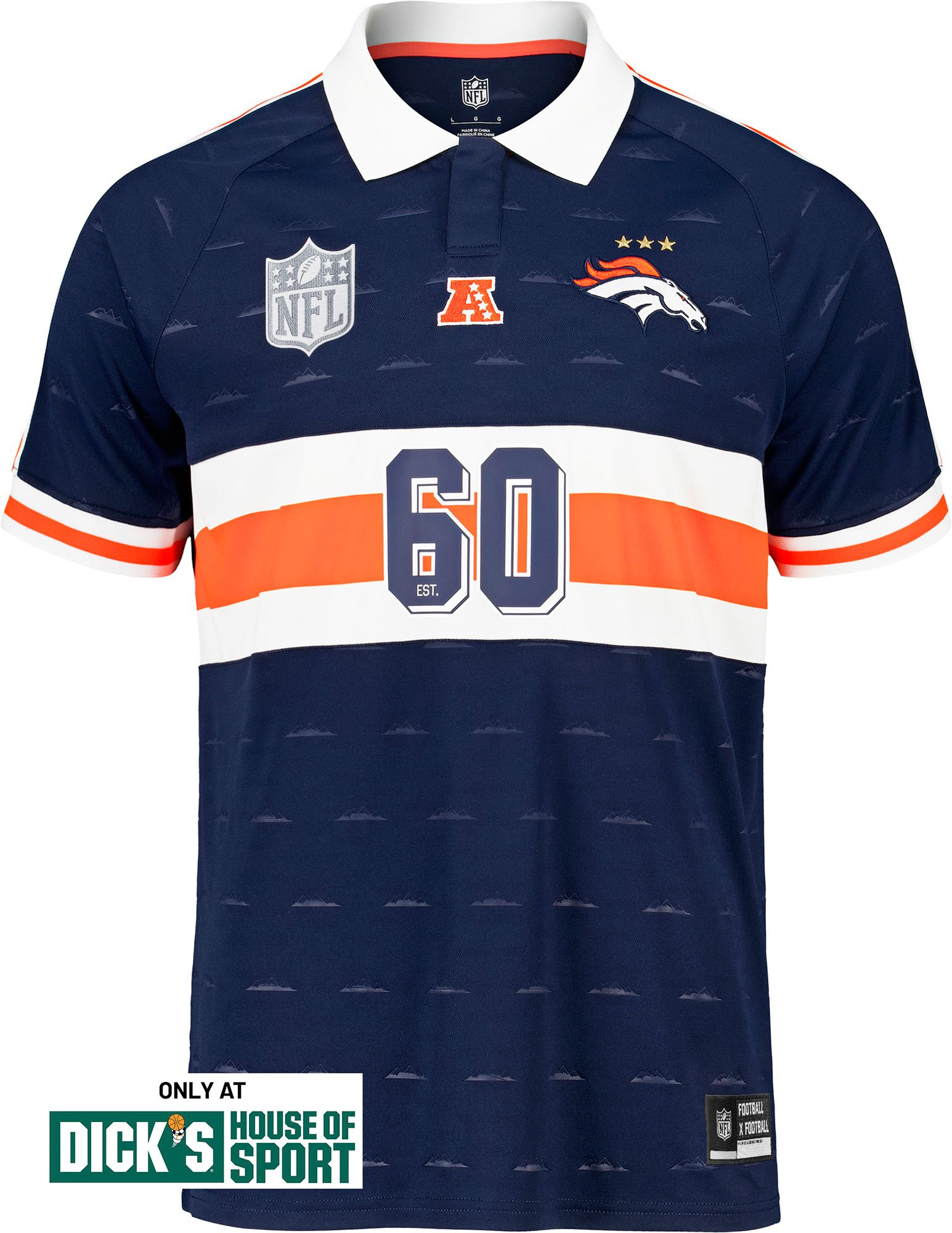 NFL Men's Denver Broncos Football x Football Soccer Jersey