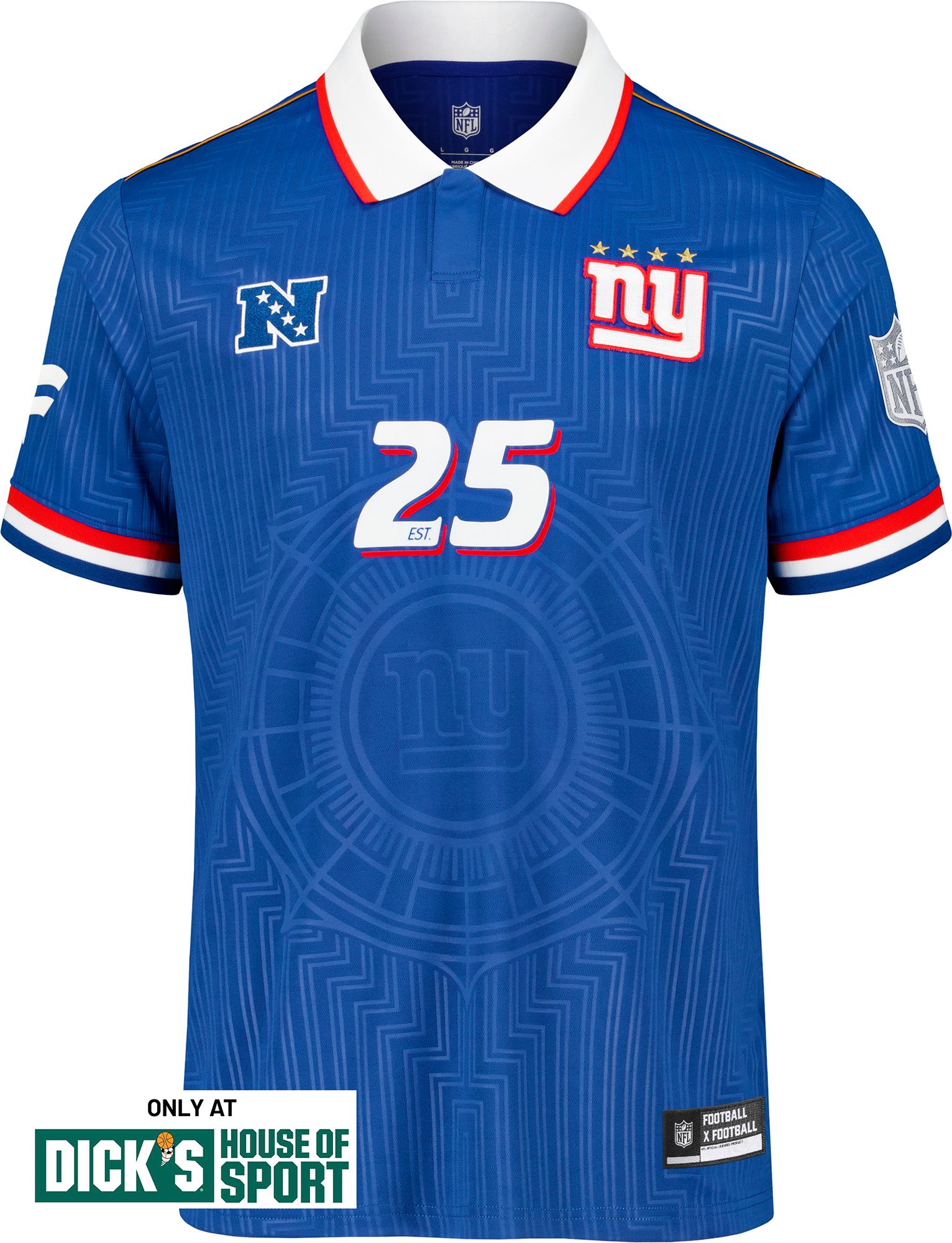 NFL Men's New York Giants Football x Football Soccer Jersey