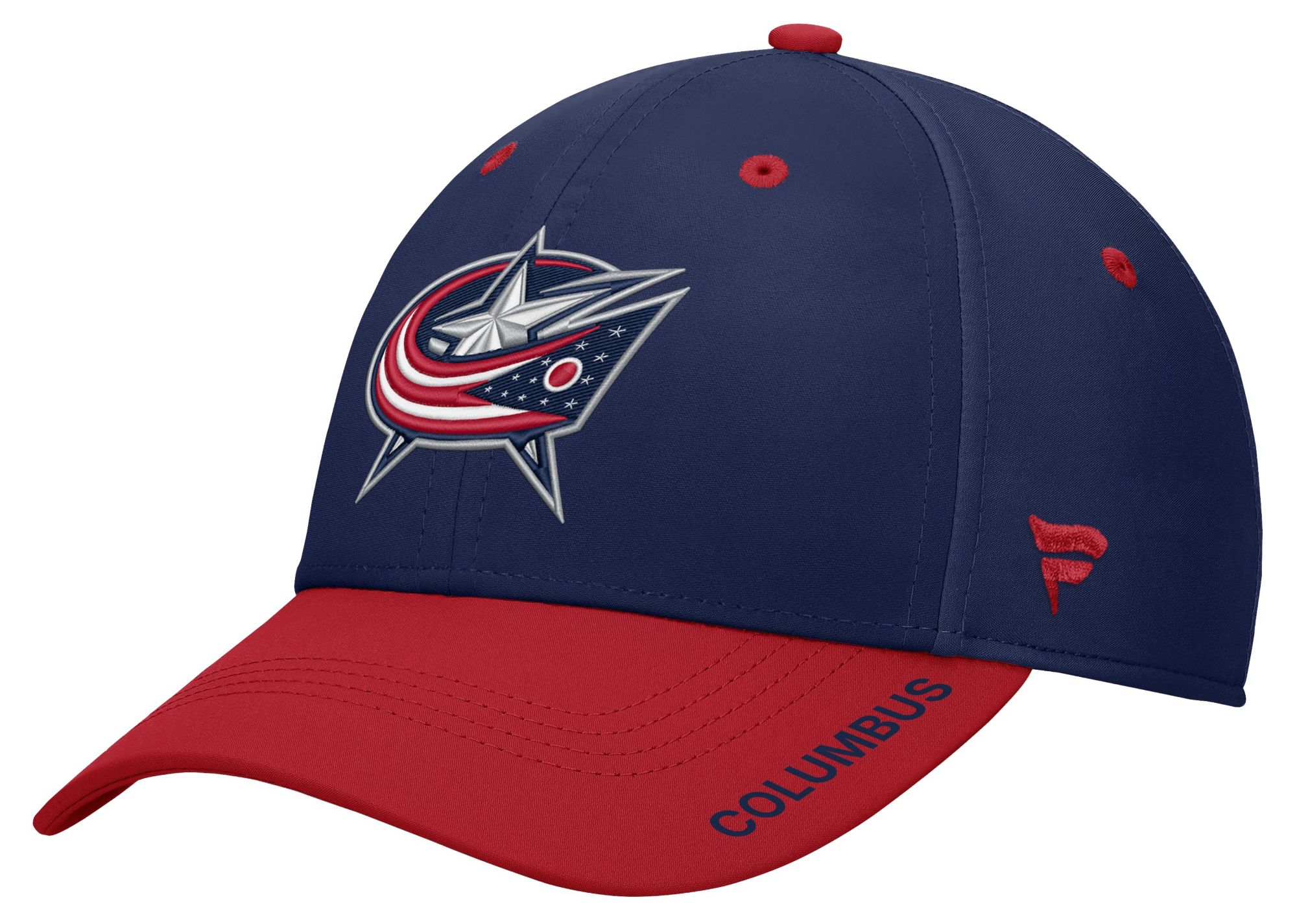 NHL Men's Columbus Blue Jackets Navy Rink Flex Fit Hat