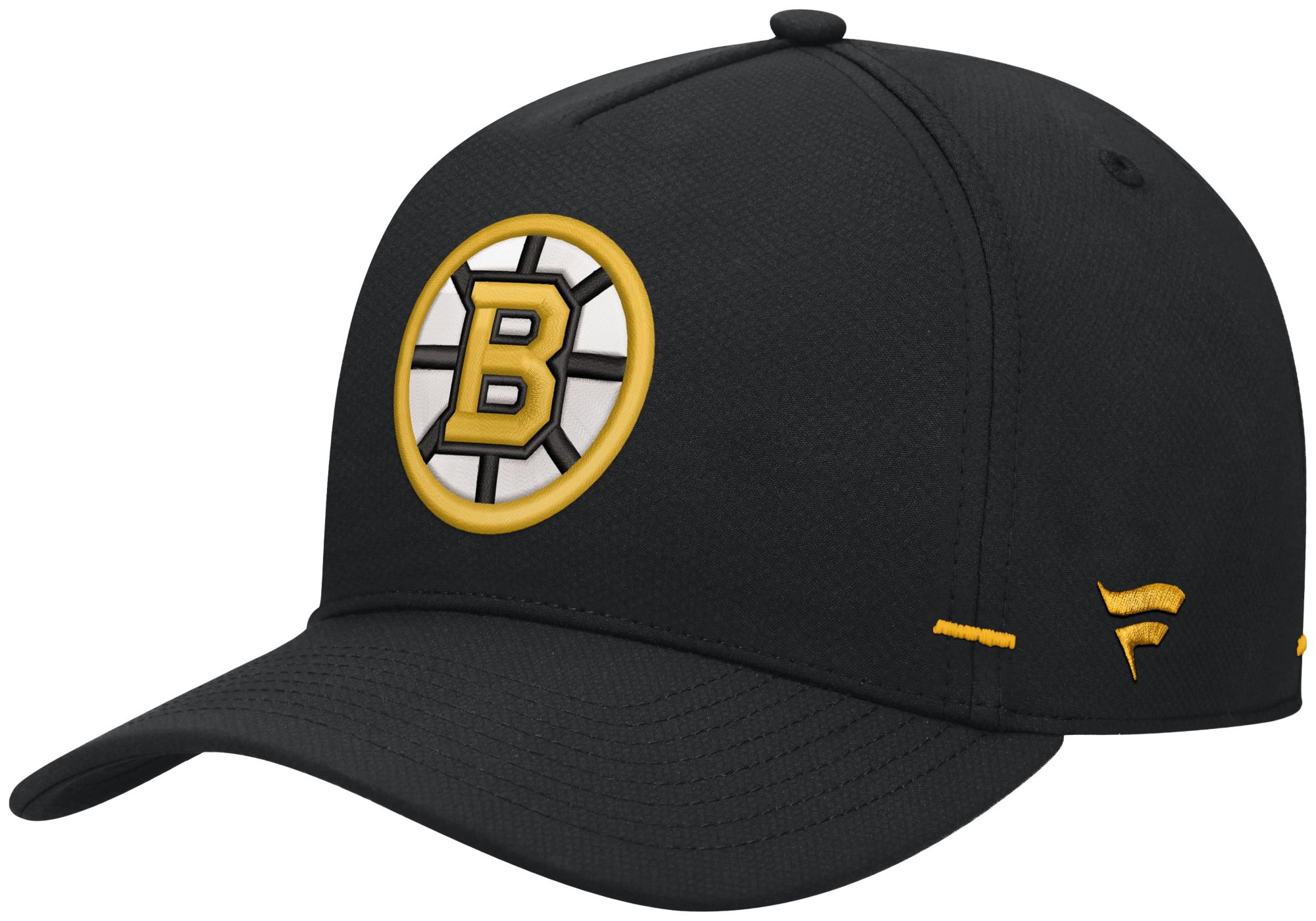NHL Men's Boston Bruins Black Rink Structured Adjustable Hat