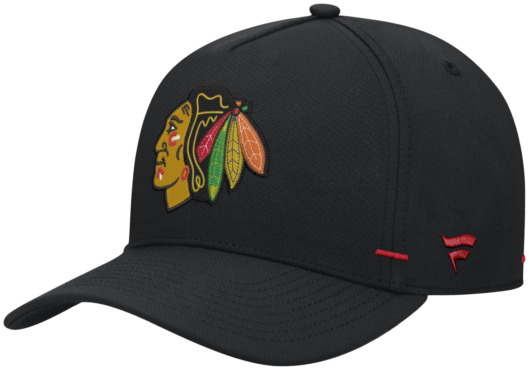 NHL Men's Chicago Blackhawks Black Rink Structured Adjustable Hat