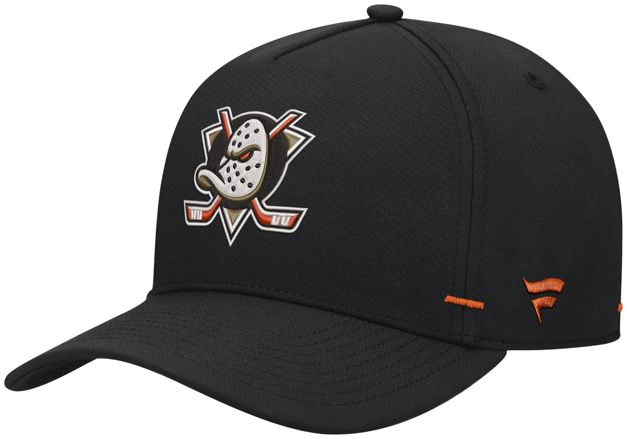 NHL Men's Anaheim Ducks Black Rink Structured Adjustable Hat