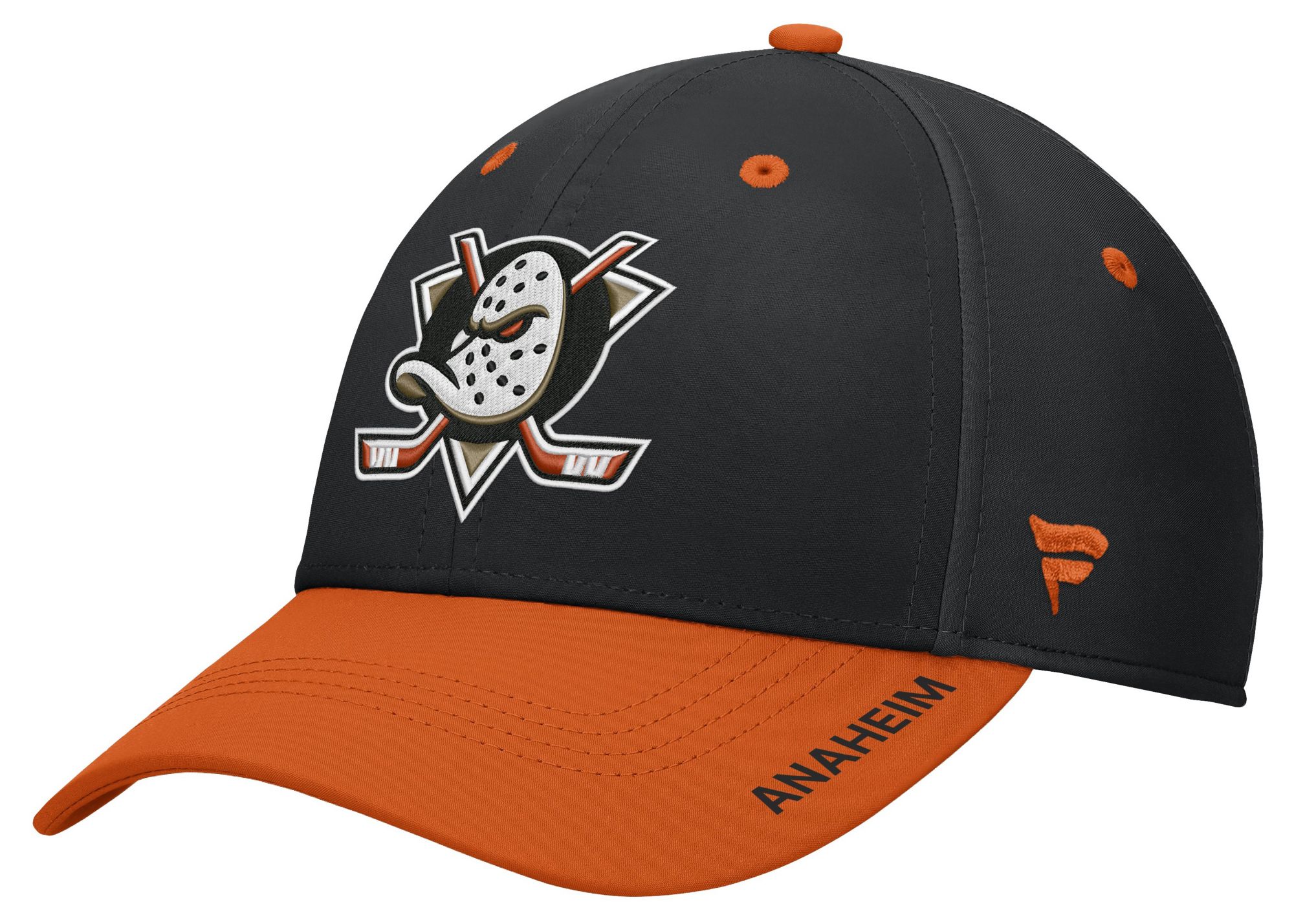 NHL Men's Anaheim Ducks Black Rink Flex Fit Hat