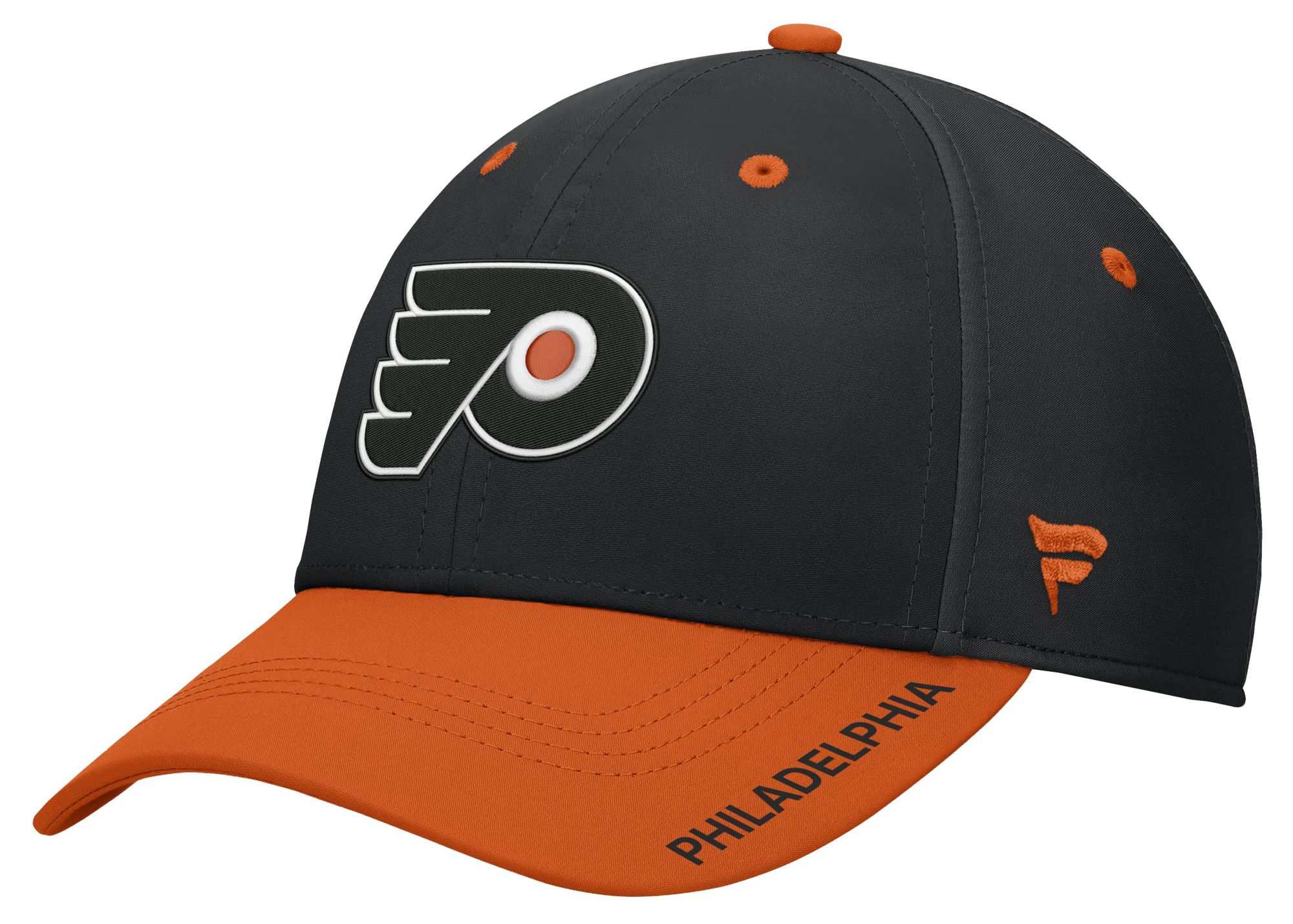 NHL Men's Philadelphia Flyers Black Rink Flex Fit Hat