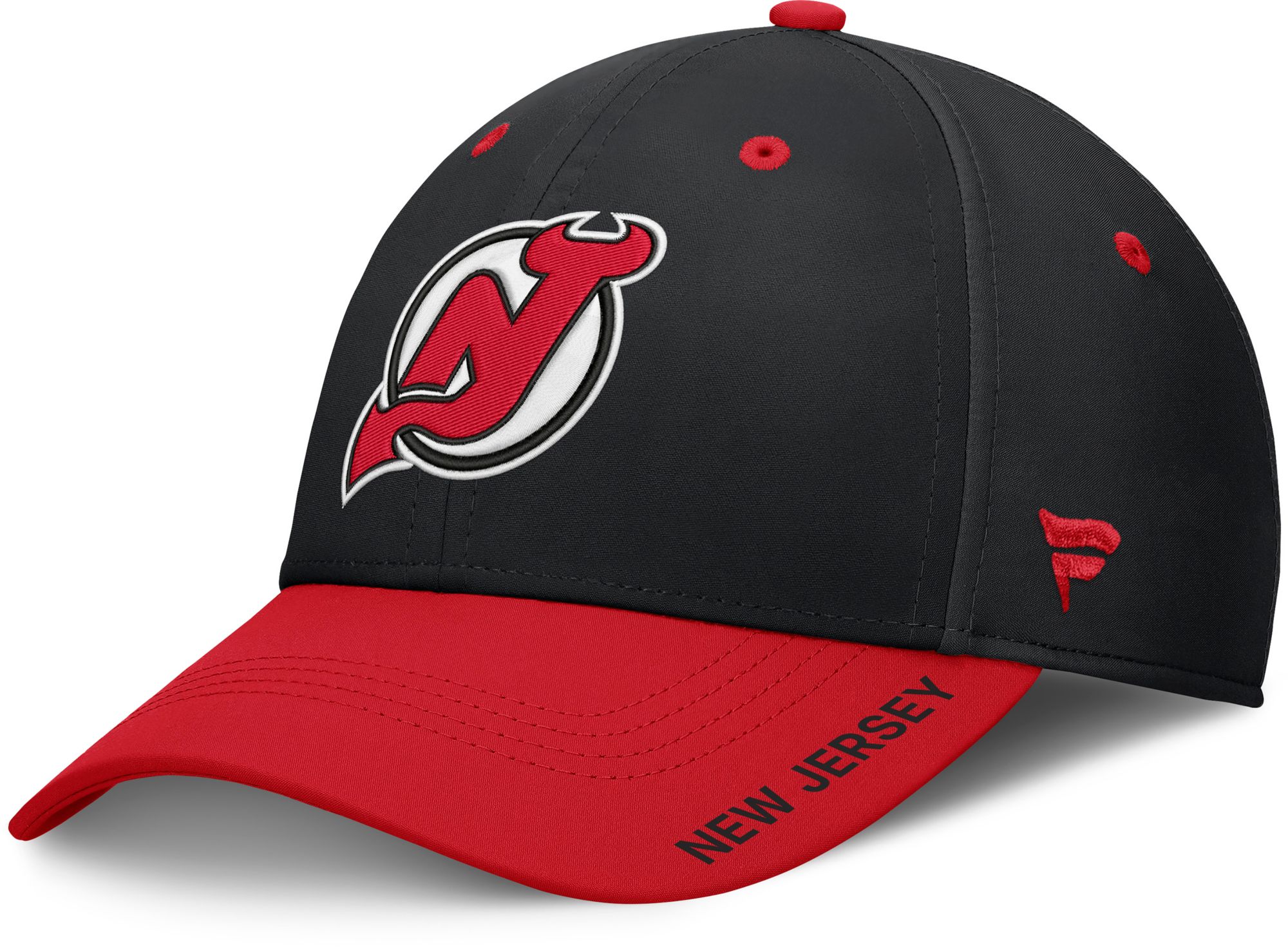 NHL Men's New Jersey Devils Black Rink Flex Fit Hat