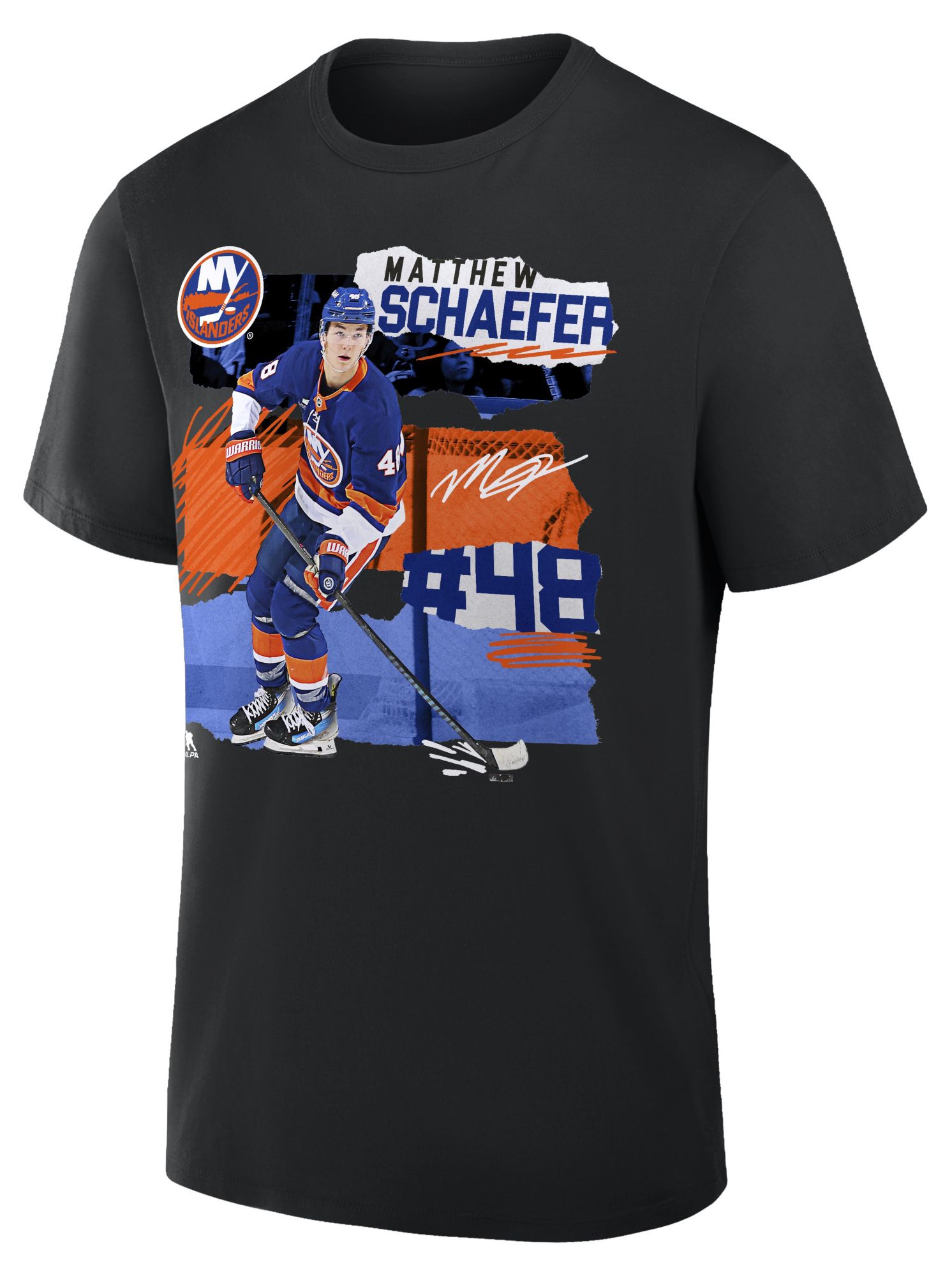 NHL Adult New York Islanders Matthew Schaefer #48 Black T-Shirt