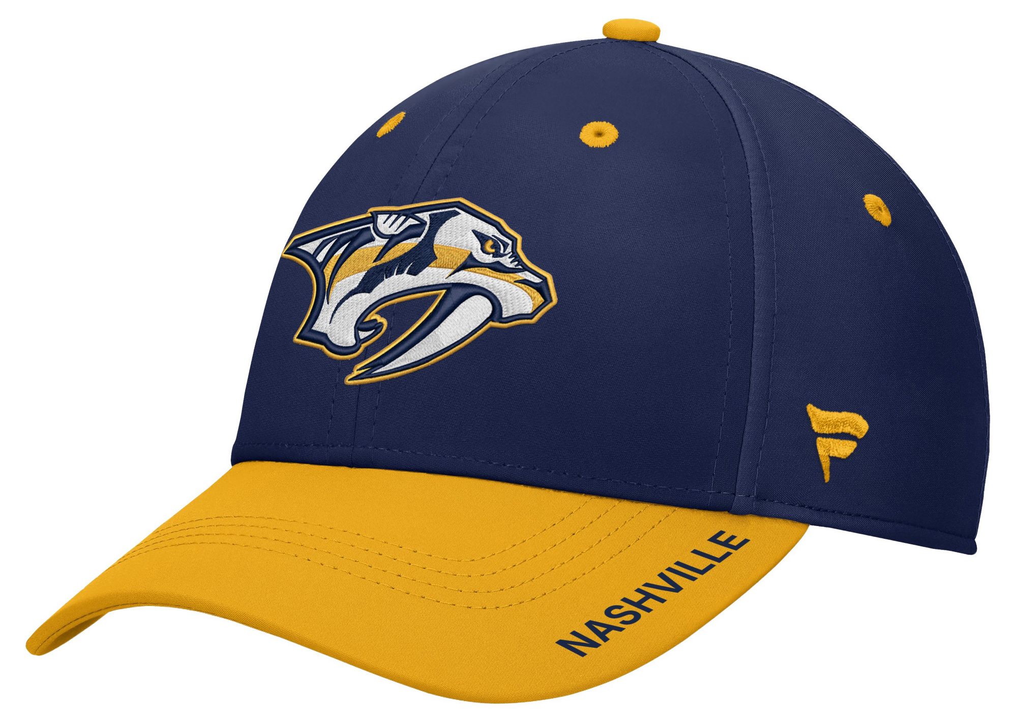 NHL Men's Nashville Predators Navy Rink Flex Fit Hat