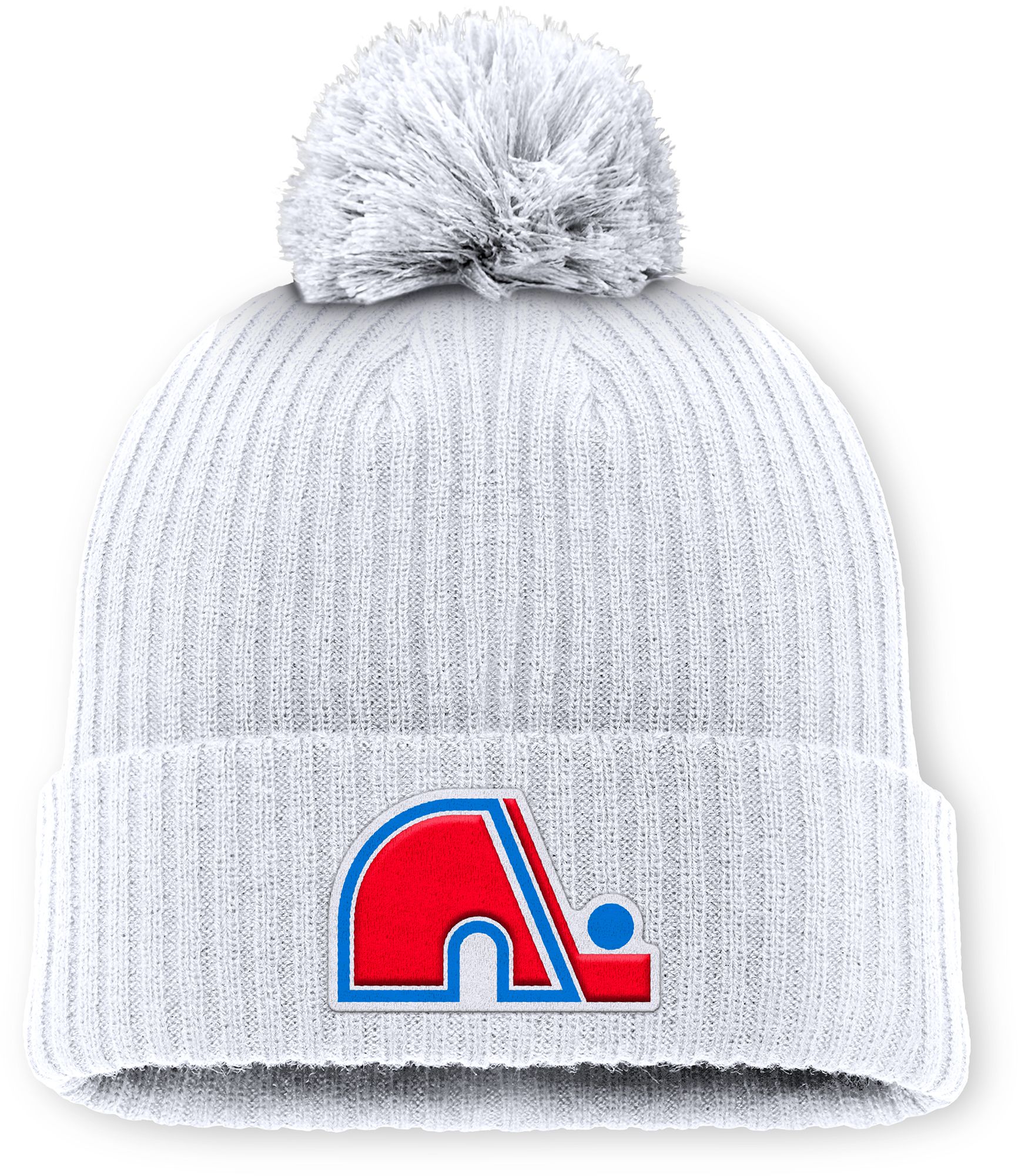 NHL Men's Quebec Nordiques White Pom Knit Beanie