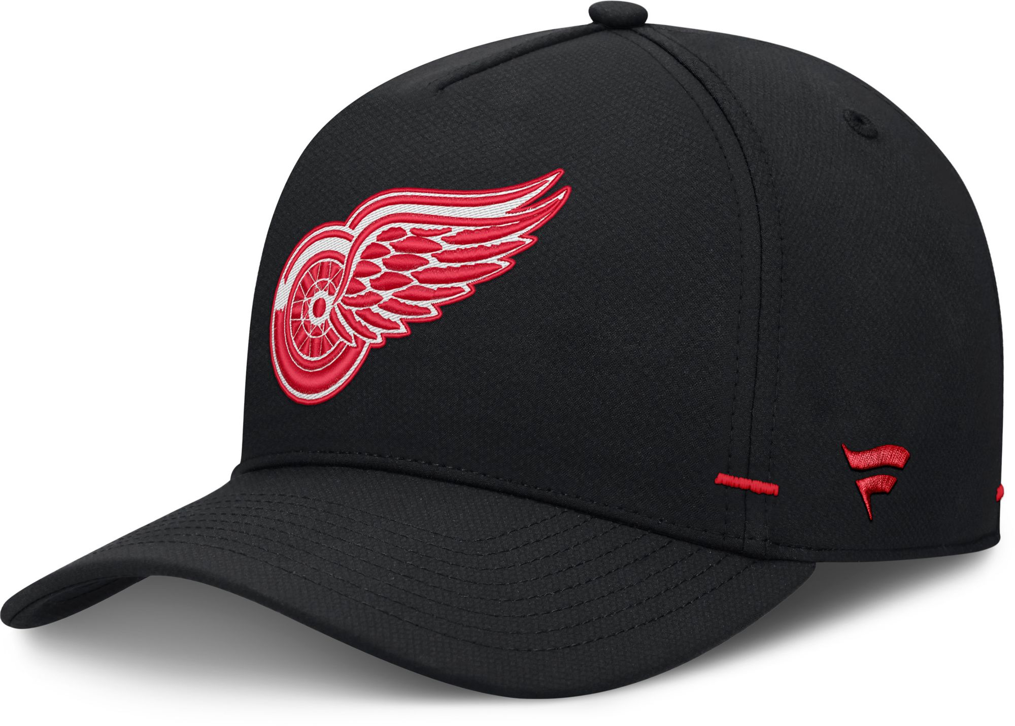 NHL Men's Detroit Red Wings Black Rink Structured Adjustable Hat