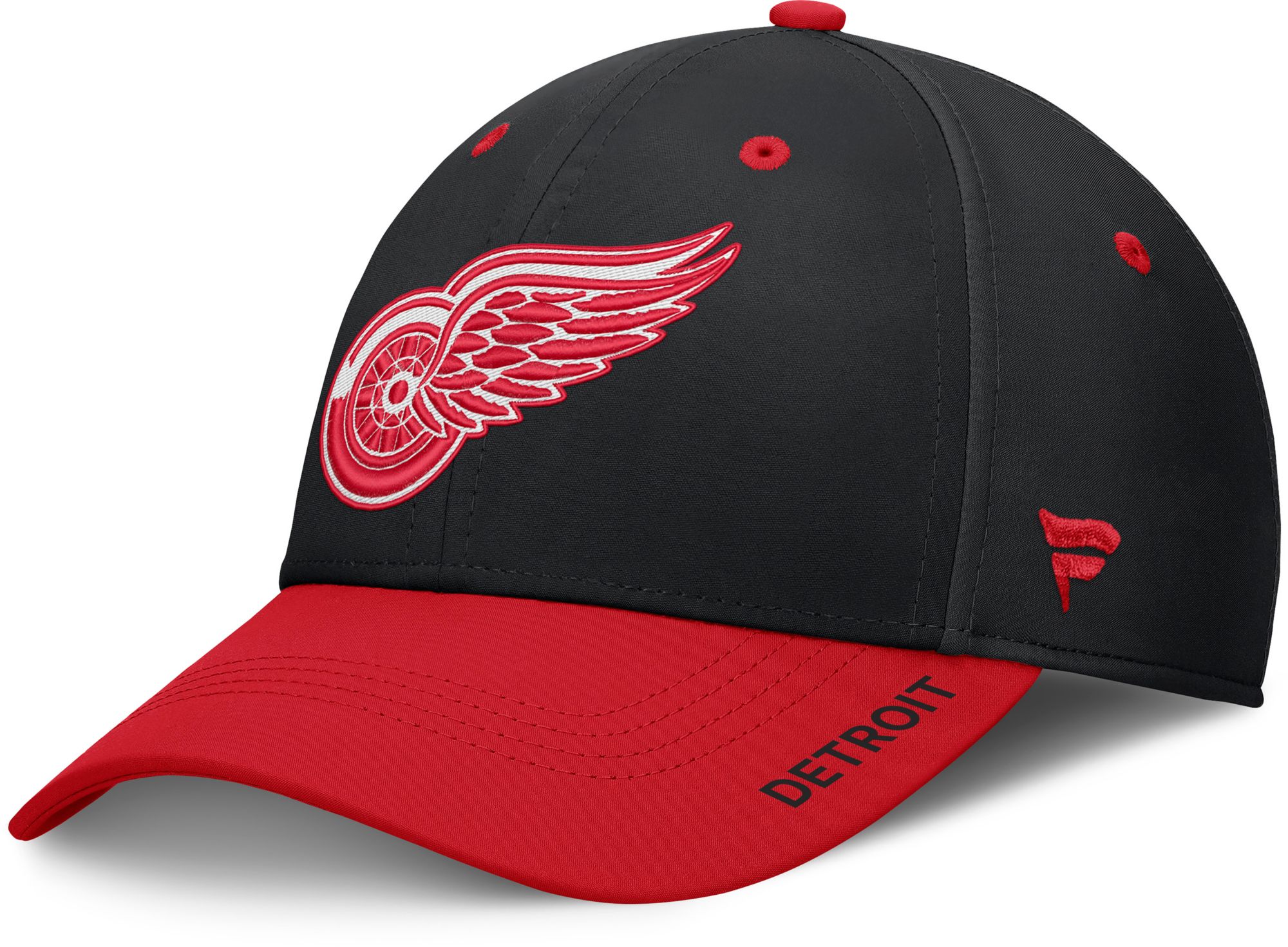 NHL Men's Detroit Red Wings Black Rink Flex Fit Hat