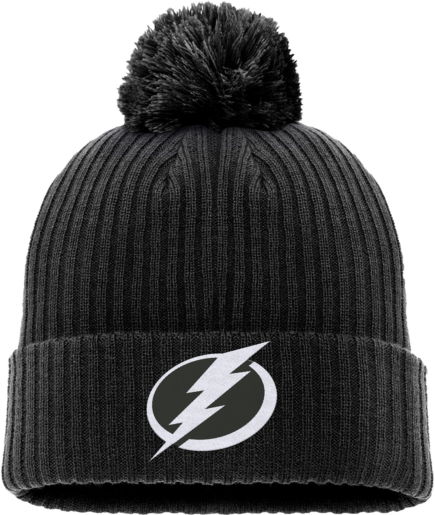 Fanatics Men's Minor League Hockey Black Pom Knit Hat
