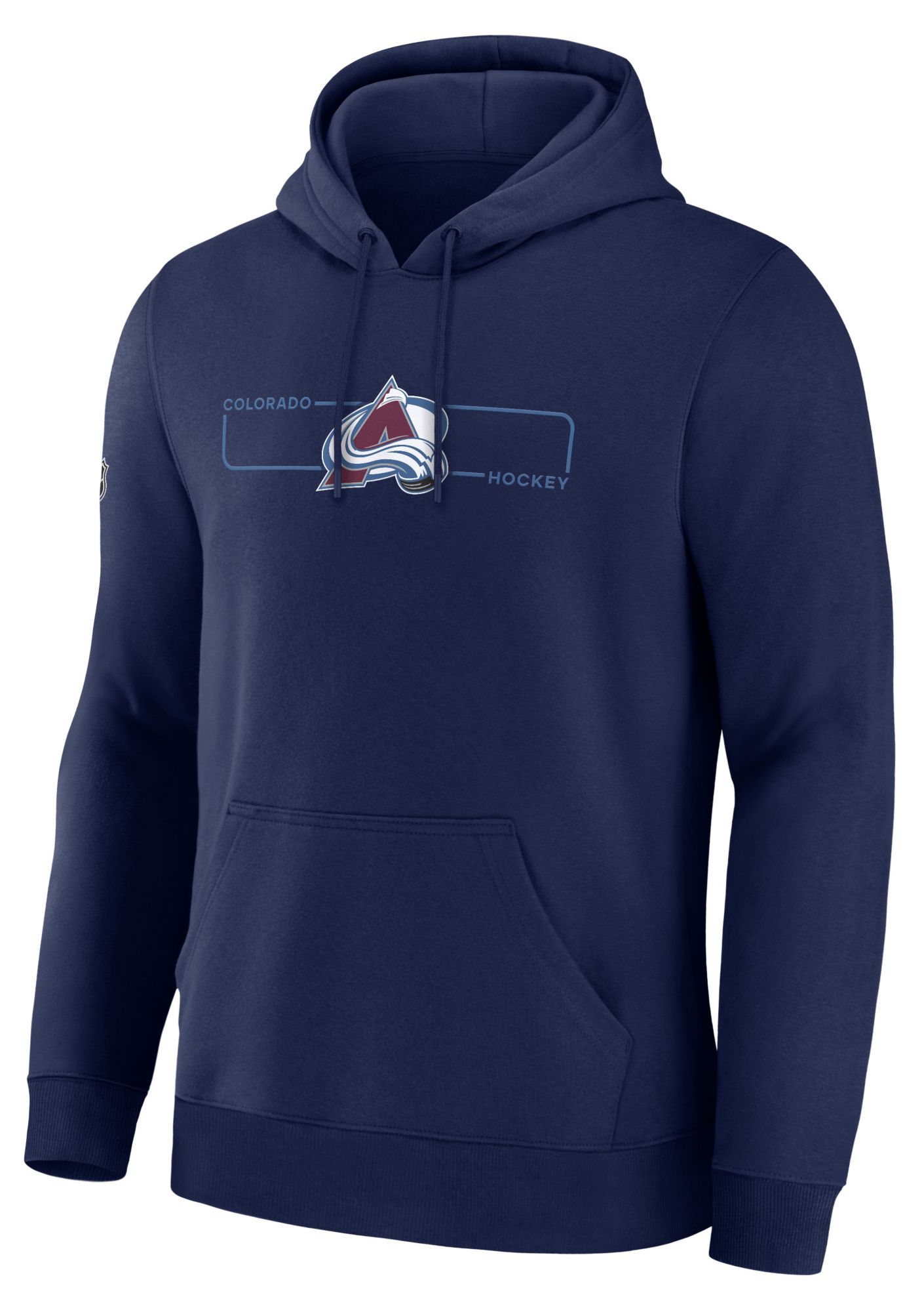 NHL Men's Colorado Avalanche Athletic Navy Rink Primary Fleece Pullover Hoodie