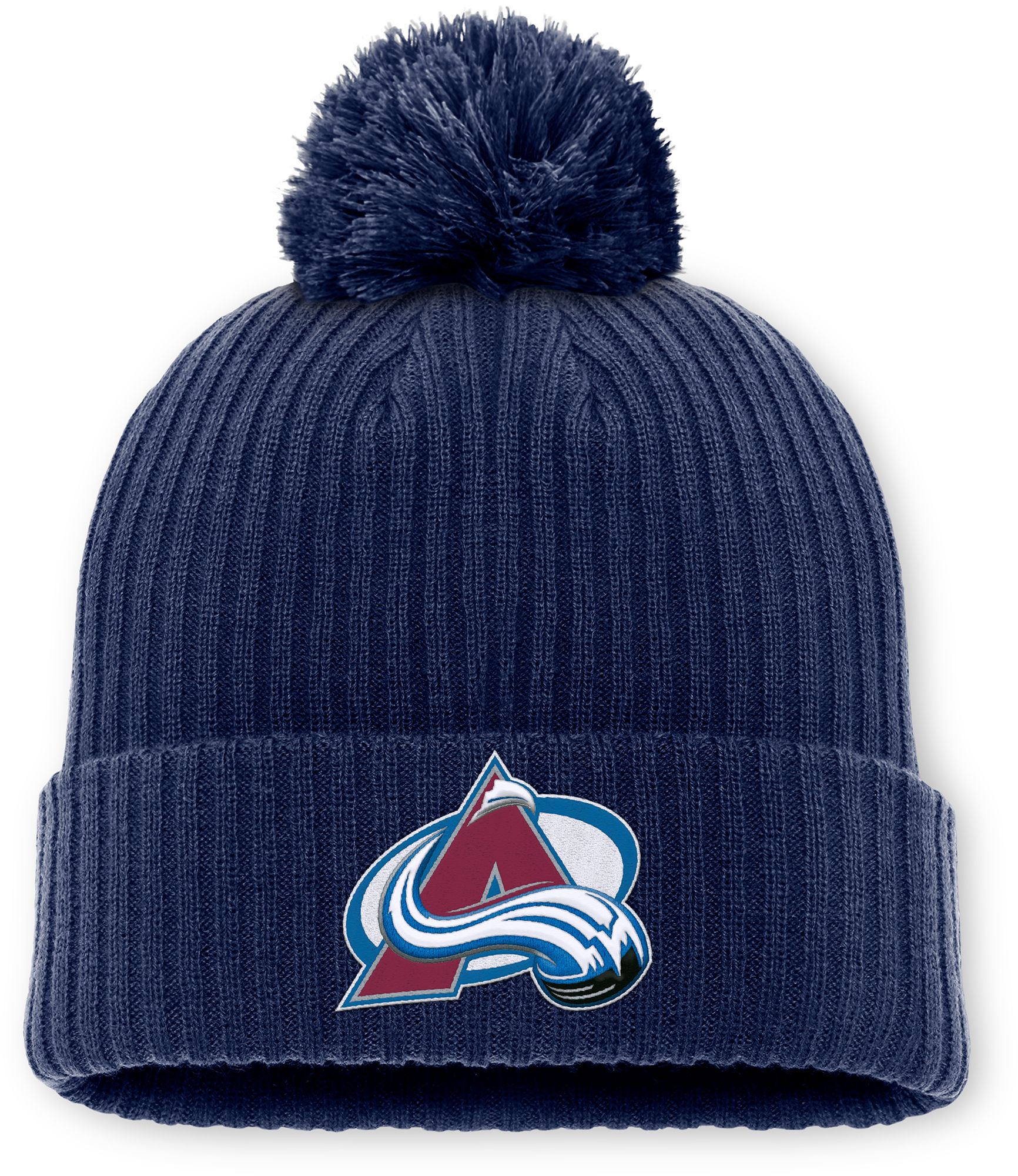NHL Men's Colorado Avalanche Navy Pom Knit Beanie