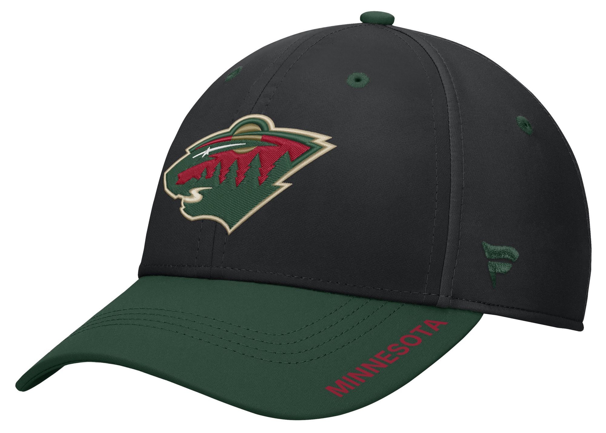 NHL Men's Minnesota Wild Black Rink Flex Fit Hat