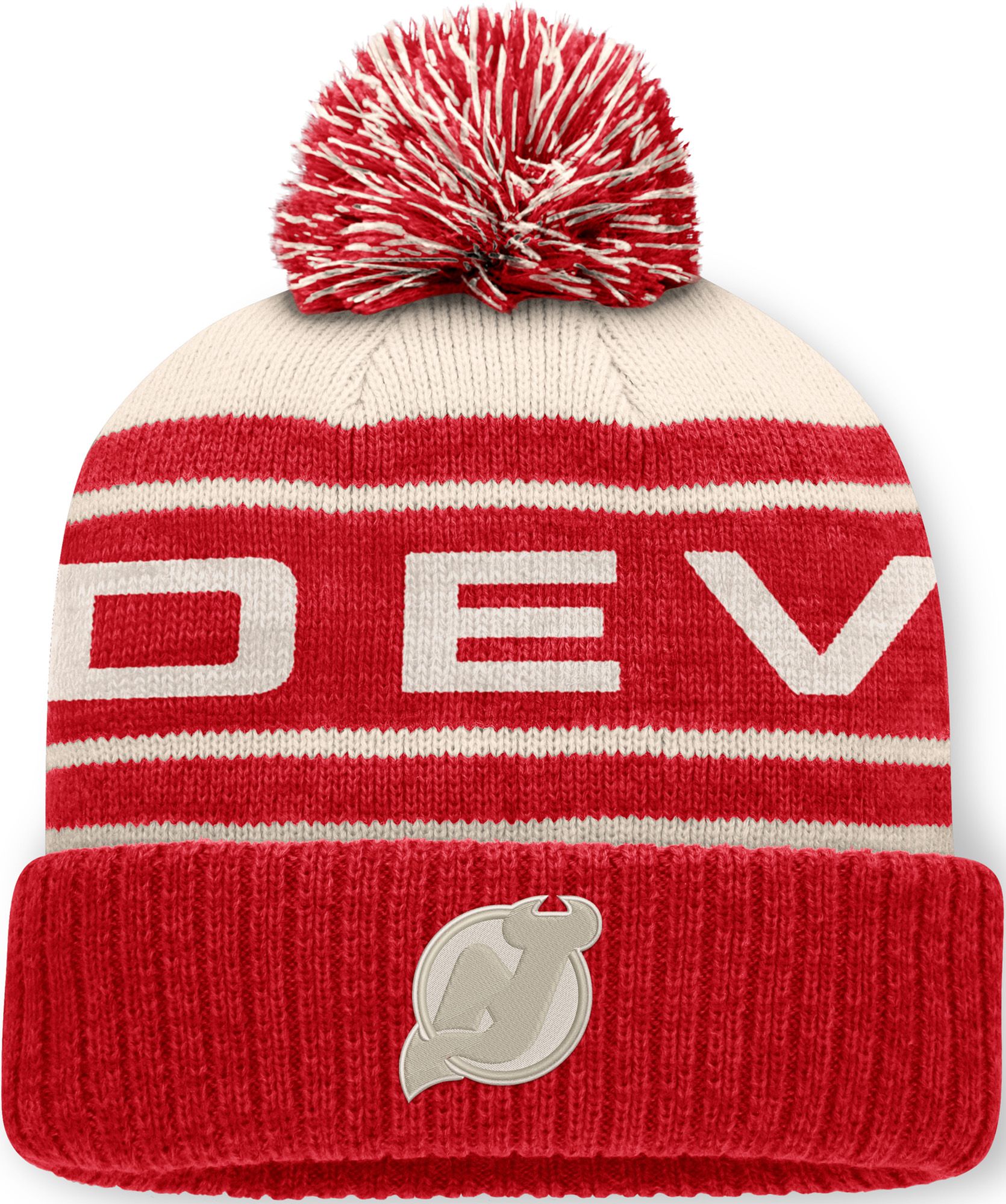 NHL Men's New Jersey Devils Repose Pom Knit Beanie
