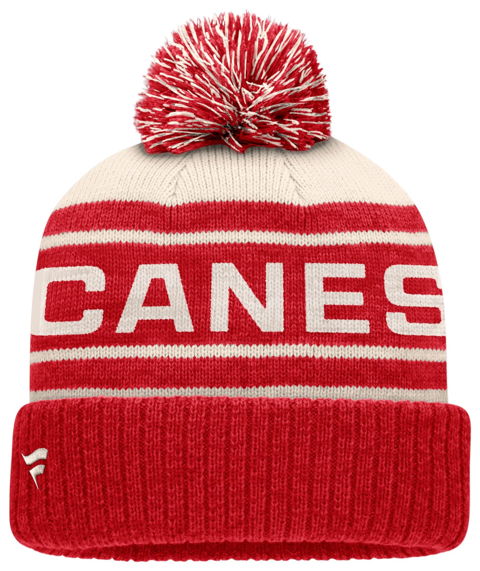 NHL Men's Carolina Hurricanes Repose Cuffed Knit Pom Beanie