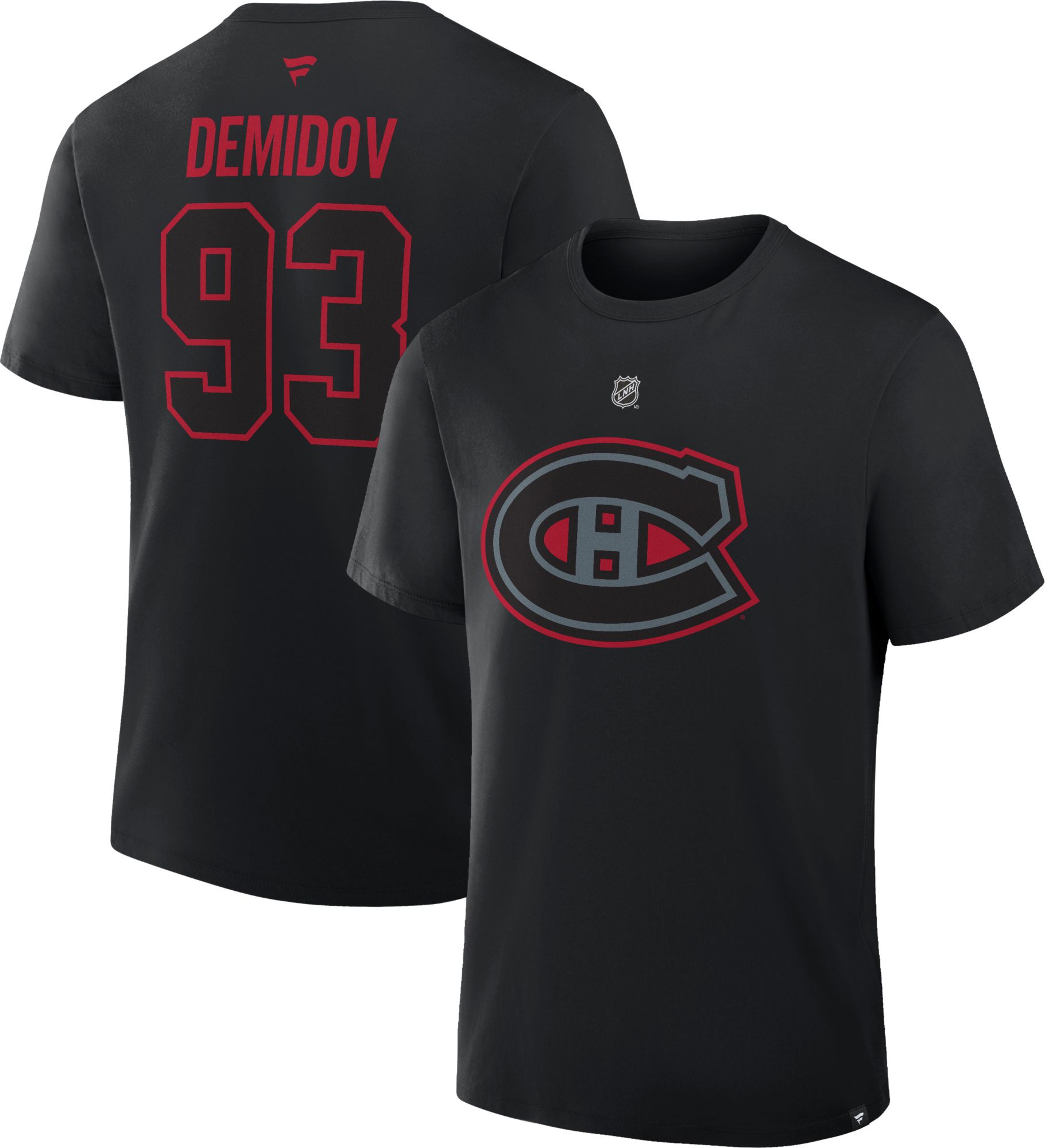 NHL Men's Montreal Canadiens Ivan Demidov #93 Black T-Shirt