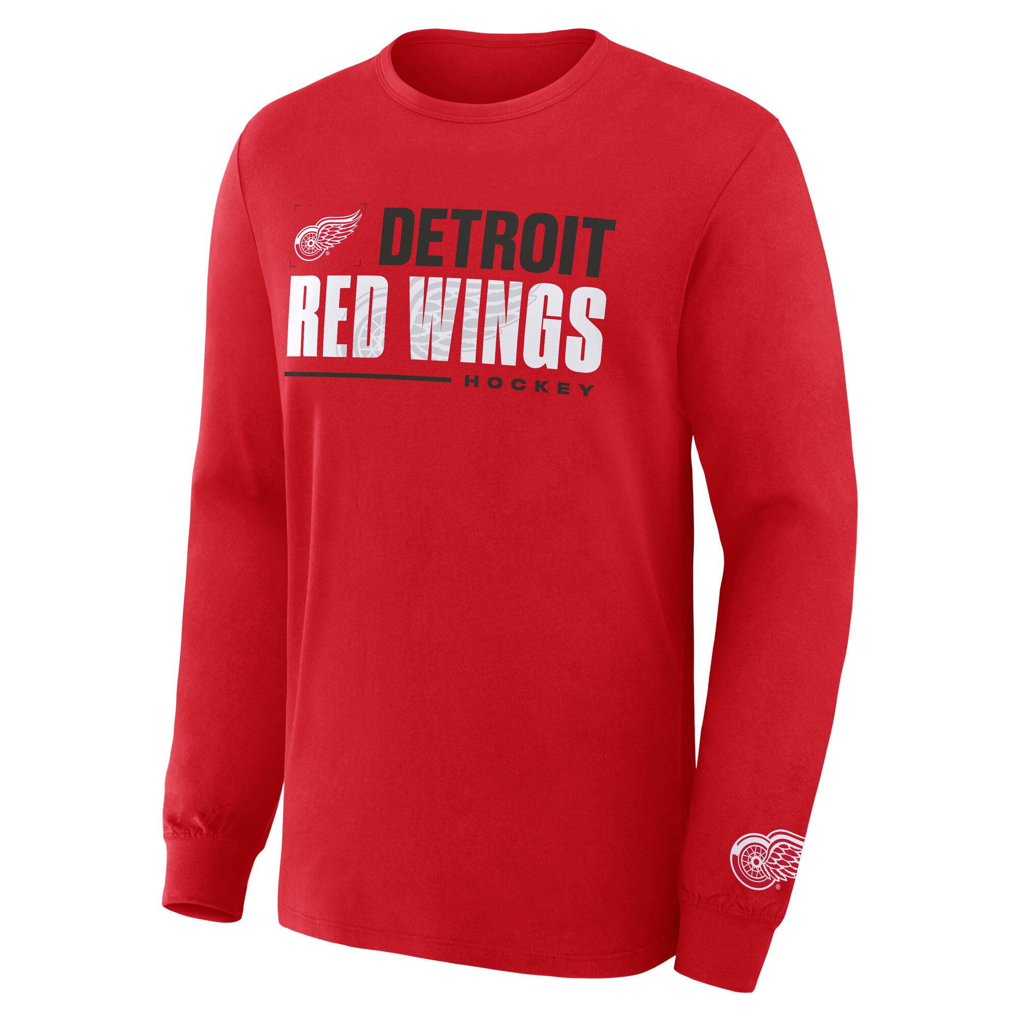 NHL Men's Detroit Red Wings Athletic Red Legacy Long Sleeve Shirt
